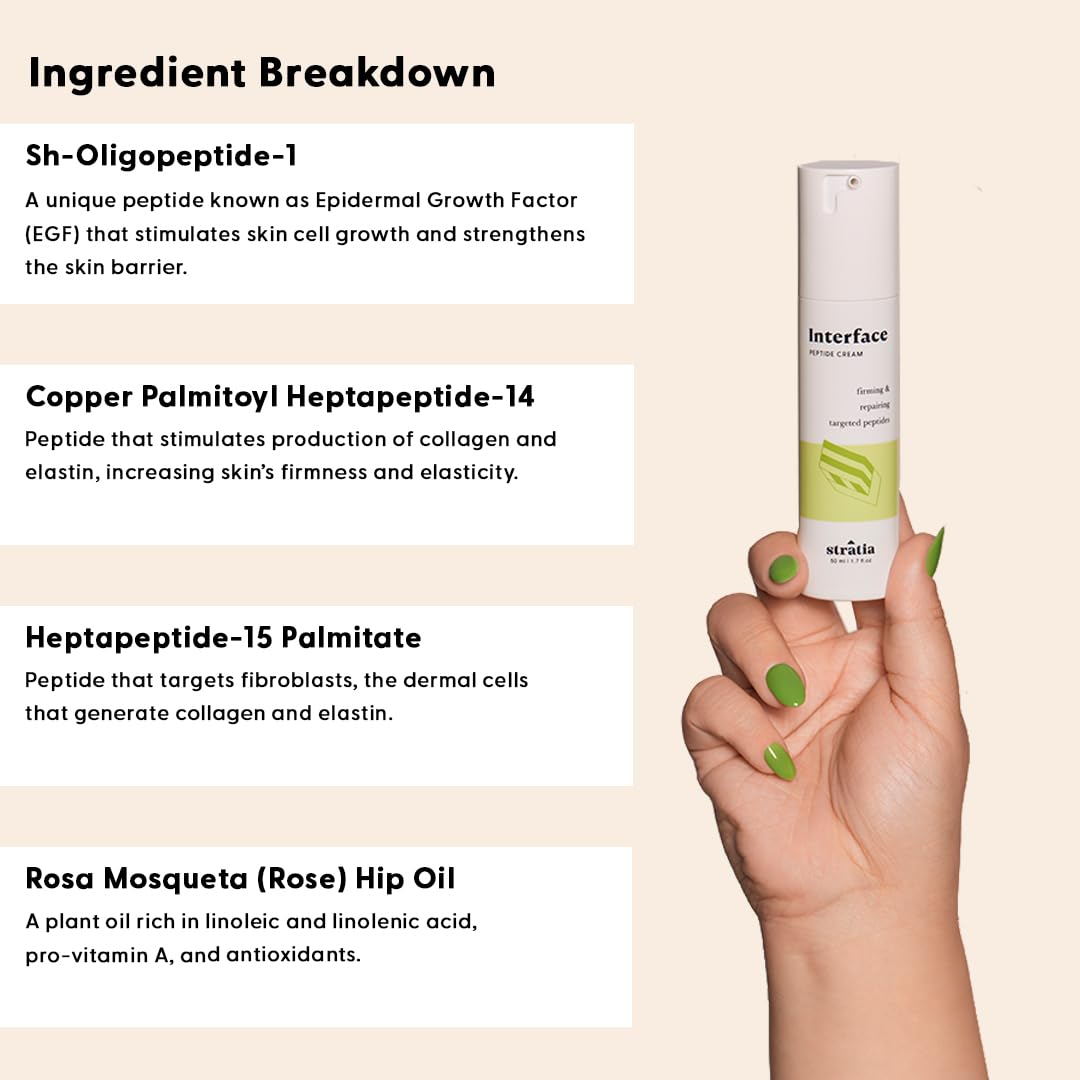 Stratia Interface Daily Moisturizer with Peptides – Hydration & Barrier Support for All Skin Types (1.7 oz)