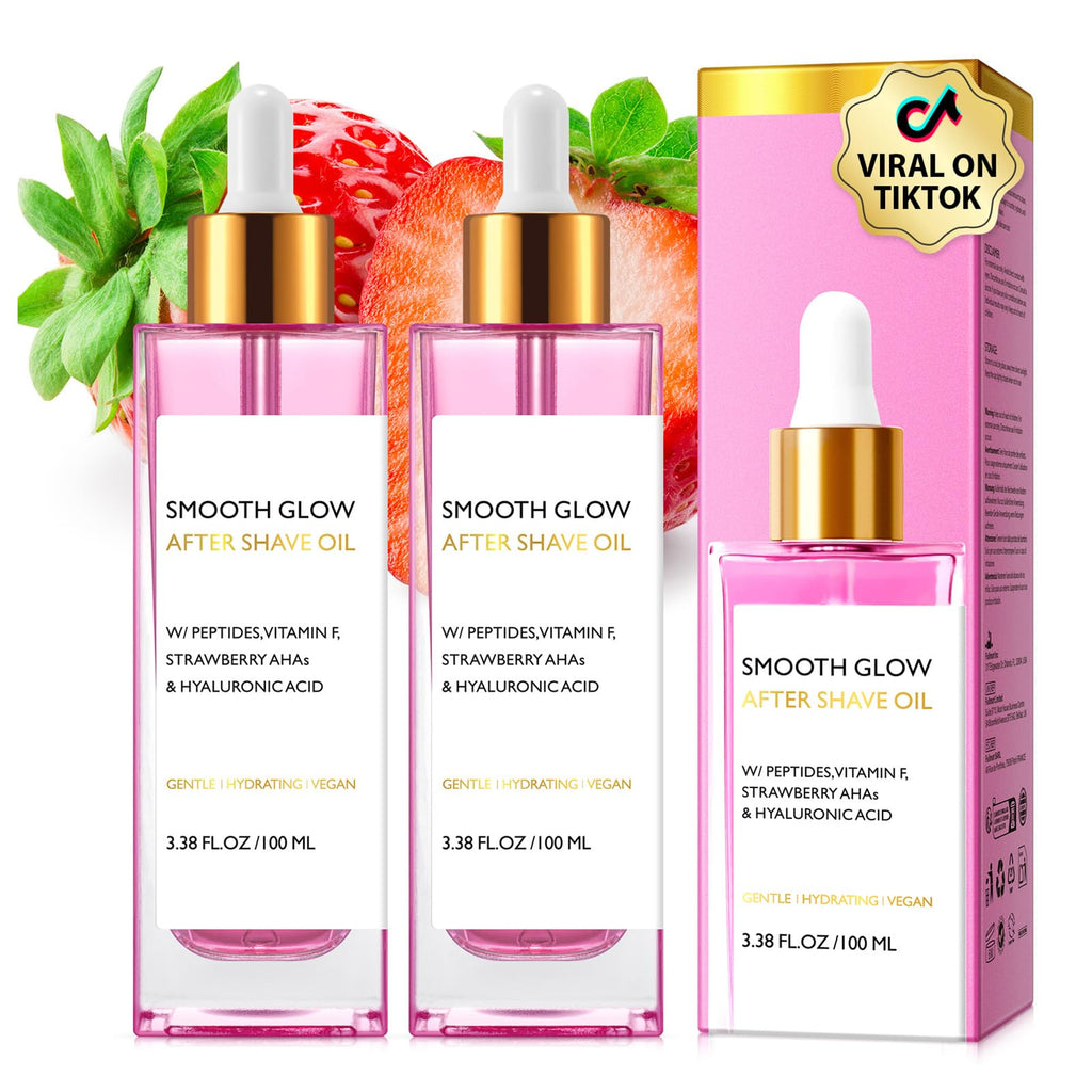 100ML Strawberry-Vanilla After Shave Oil for Women – Hydration & Soothing (2 Pack)