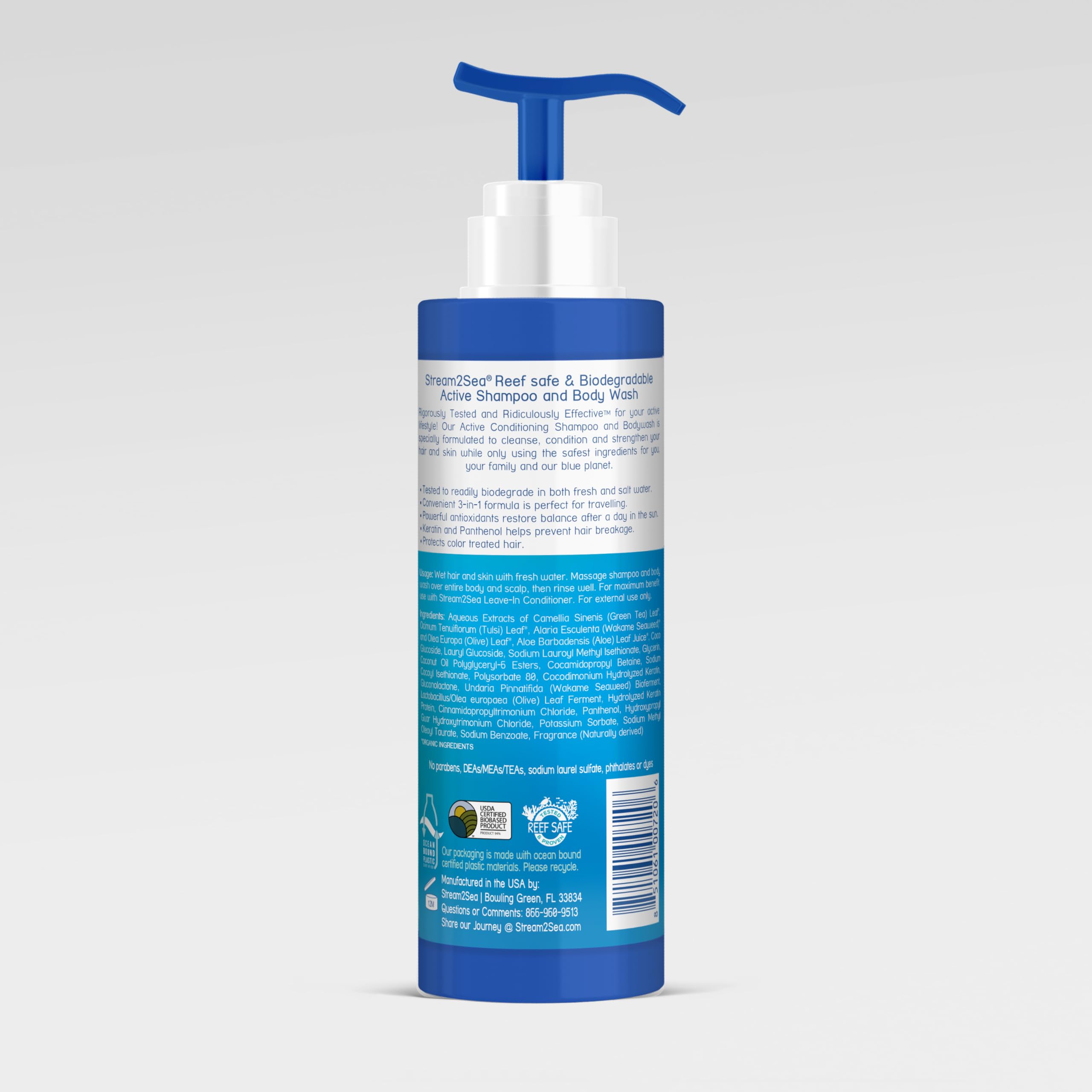 STREAM 2 SEA 3-in-1 Shampoo, Body Wash & Conditioner – Reef Safe, All Natural