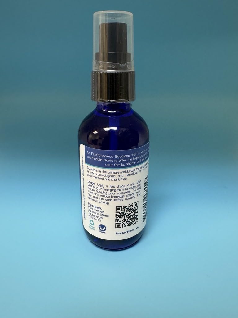 STREAM 2 SEA Squalane Olive-Based Moisturizer – Reef Safe, Shark-Free, Vitamin E, 2 fl oz