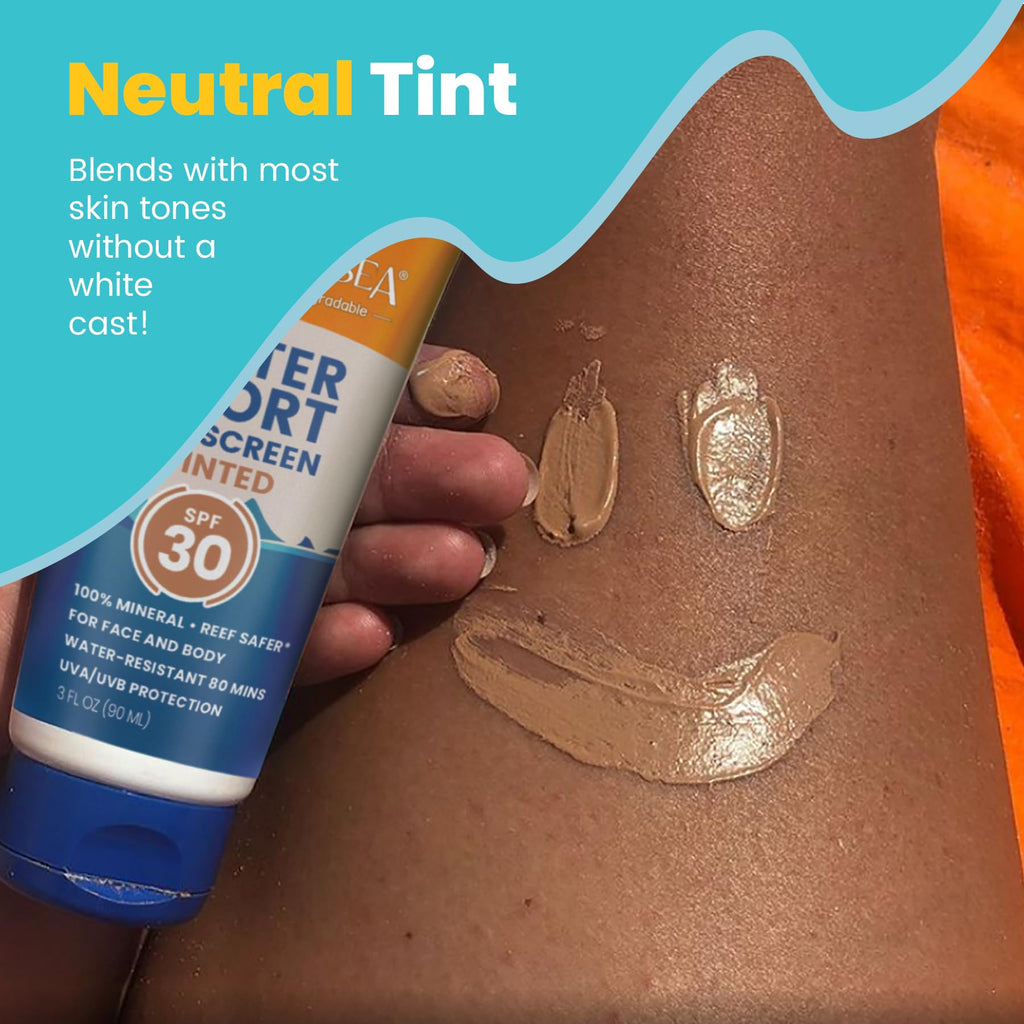 STREAM 2 SEA SPF 30 Tinted Mineral Sunscreen – Biodegradable, Reef Safe, 3-Pack Travel Size