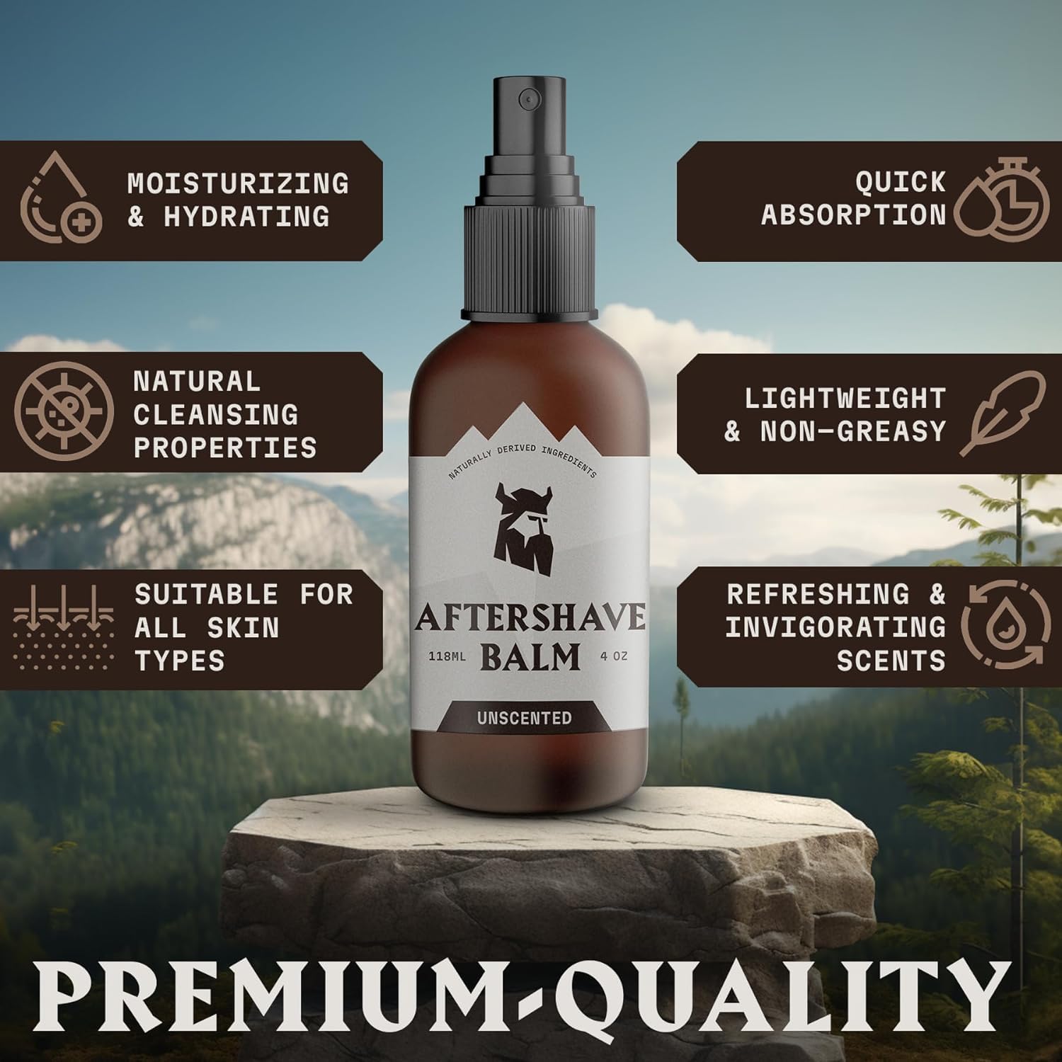 Striking Viking Aftershave Balm – Fragrance-Free Hydration for Men (4 oz)