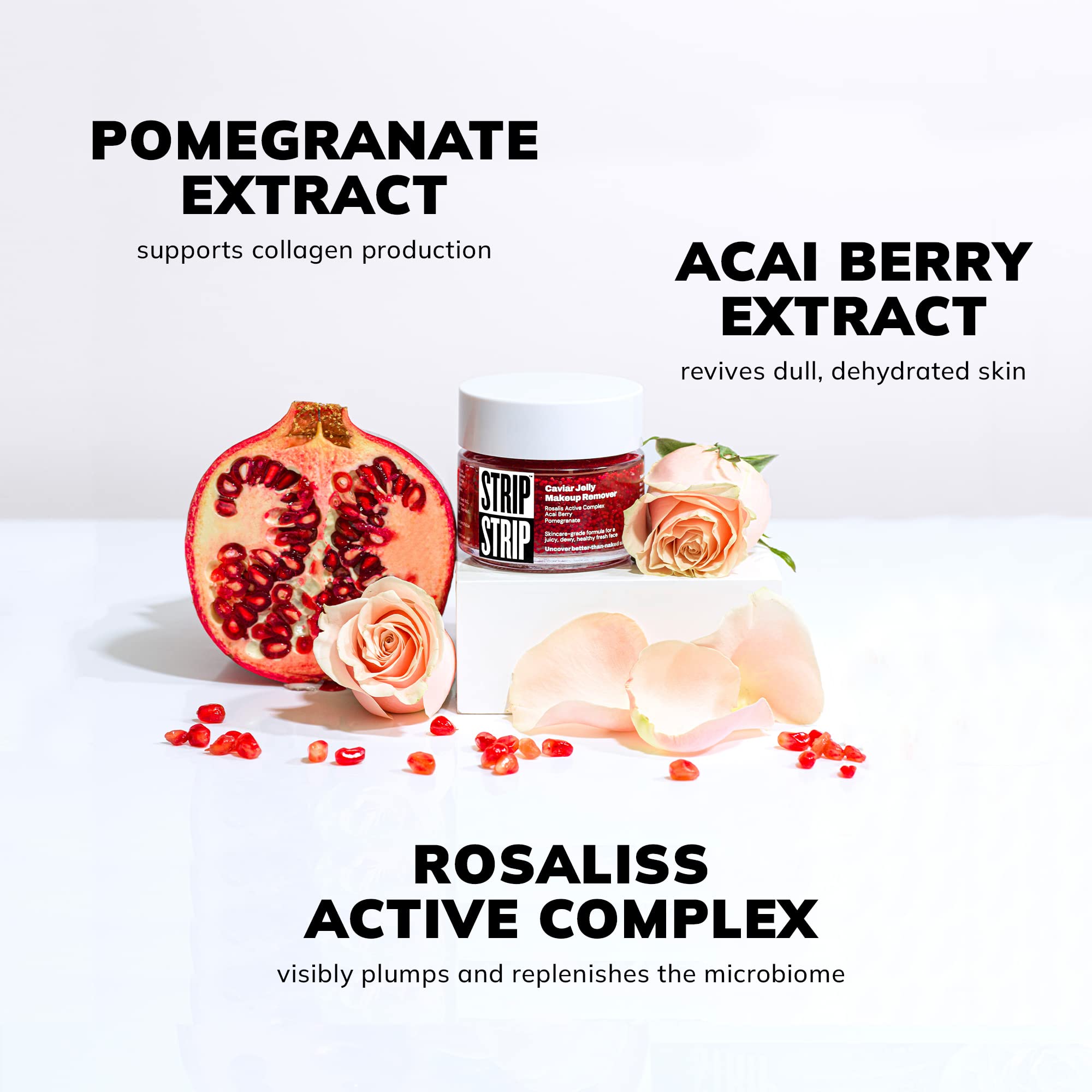 STRIP MAKEUP Caviar Jelly Makeup Remover – Prebiotic Rosaliss Complex, Acai & Pomegranate