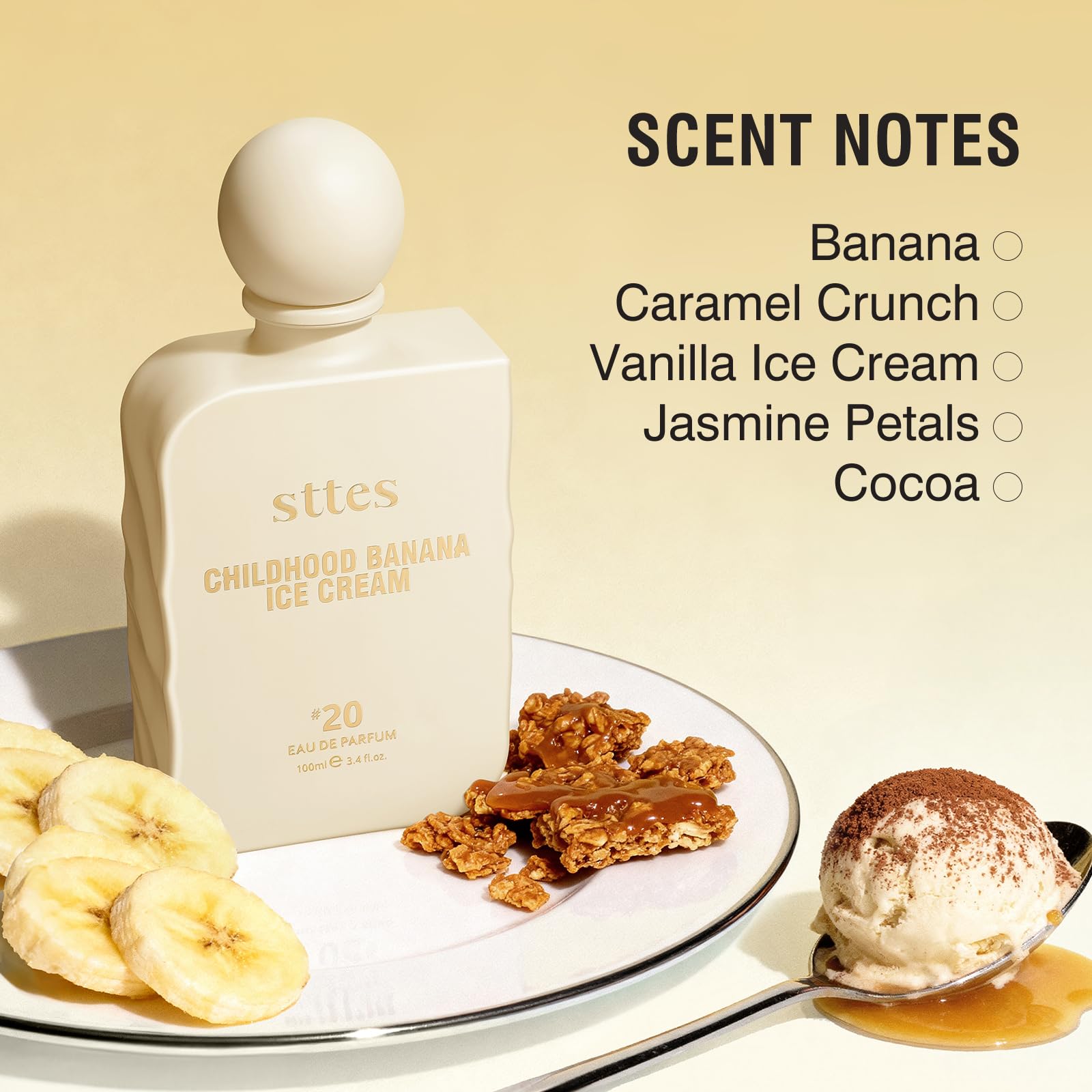 Sttes Perfume #20 for Women - Banana Ice Cream EDP with Vanilla & Caramel, 100ml