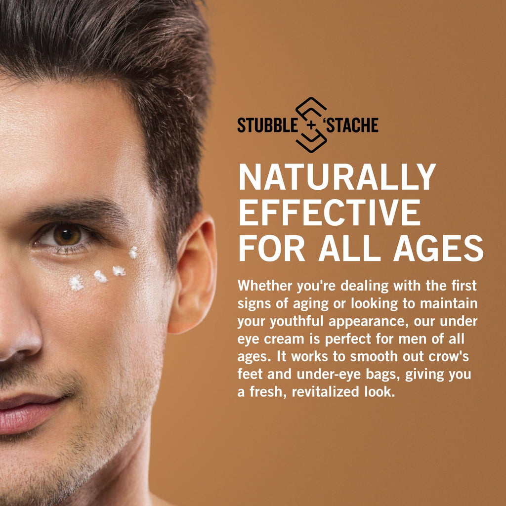 stubble & stache Refresh Under Eye Cream for Men – Fragrance-Free, Fast-Absorbing, Reduces Puffiness & Brightens Tired Eyes – With Acmella, Caffeine & Hyaluronic Acid – 1oz