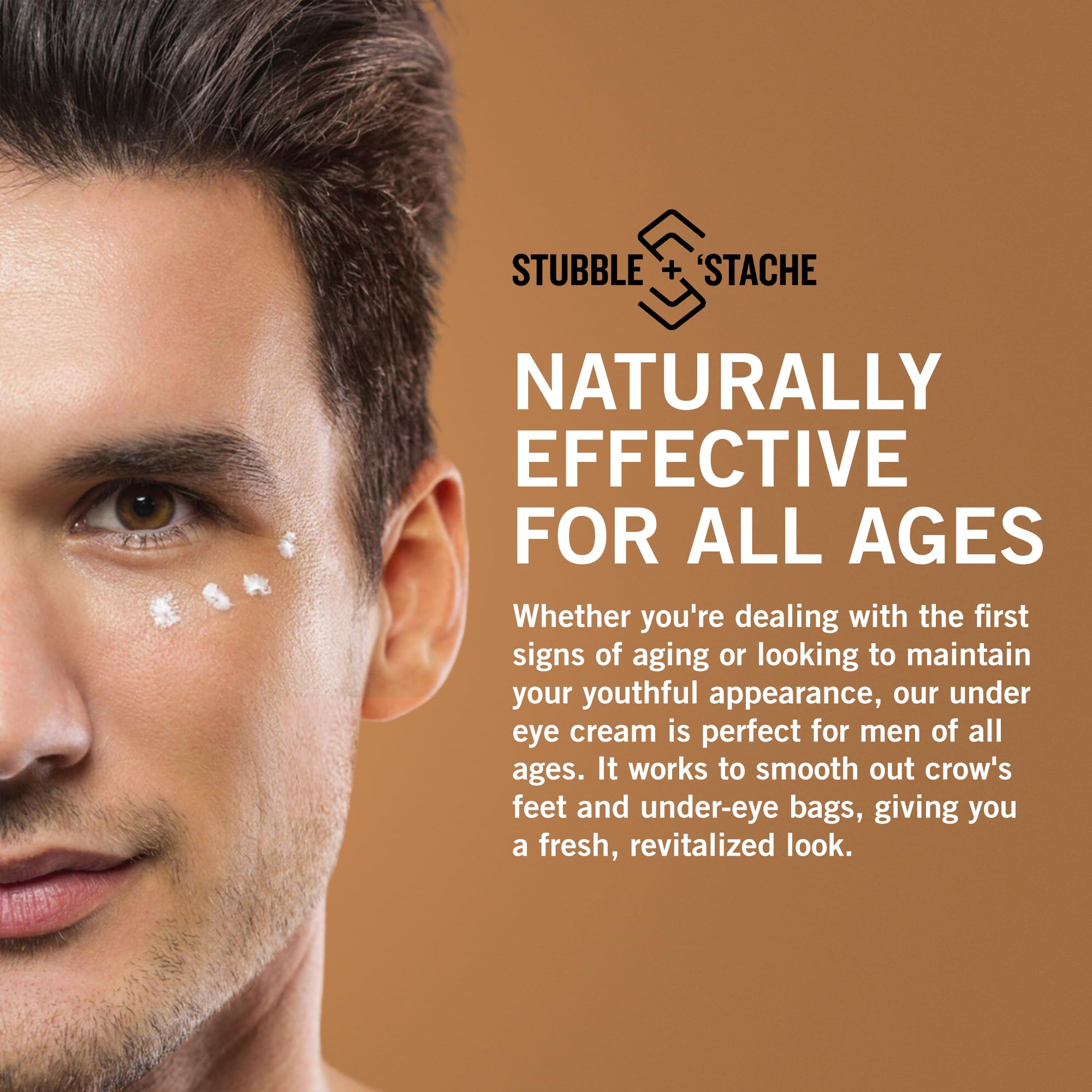stubble & stache Refresh Under Eye Cream for Men – Fragrance-Free, Fast-Absorbing, Reduces Puffiness & Brightens Tired Eyes – With Acmella, Caffeine & Hyaluronic Acid – 1oz
