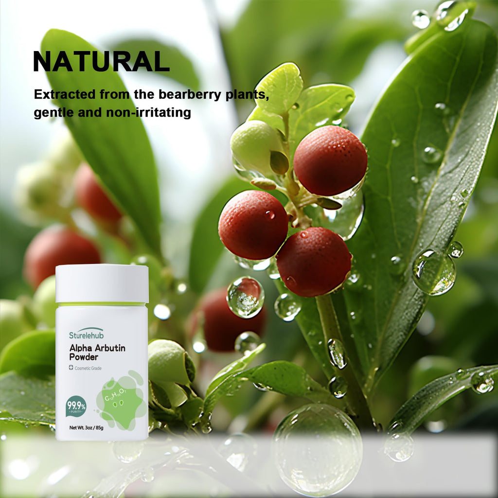 Sturelehub Alpha Arbutin Powder – 3OZ / 85g, 99.9% Purity, Cosmetic Grade for DIY Skincare