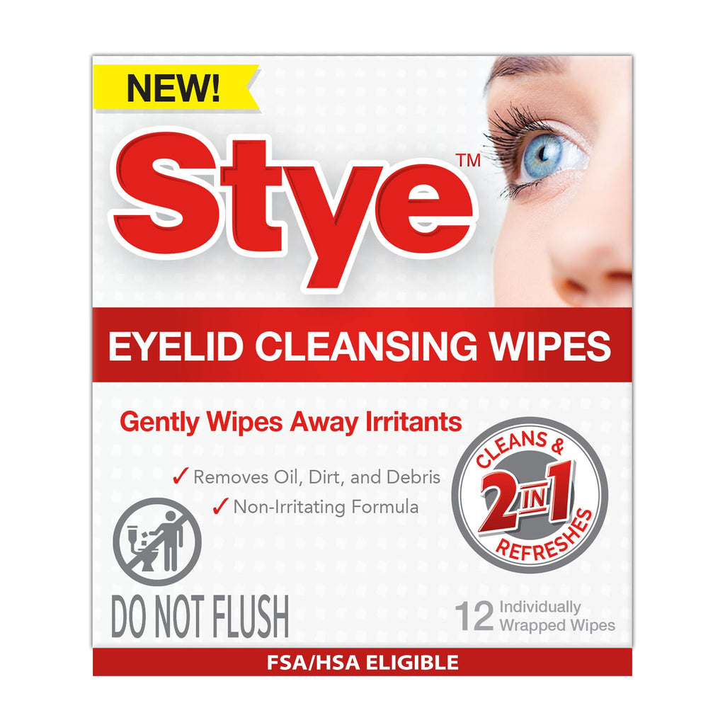 Stye Cleansing Eyelid Wipes – Individually Wrapped, Gentle Eye Cleaning (12 Count)