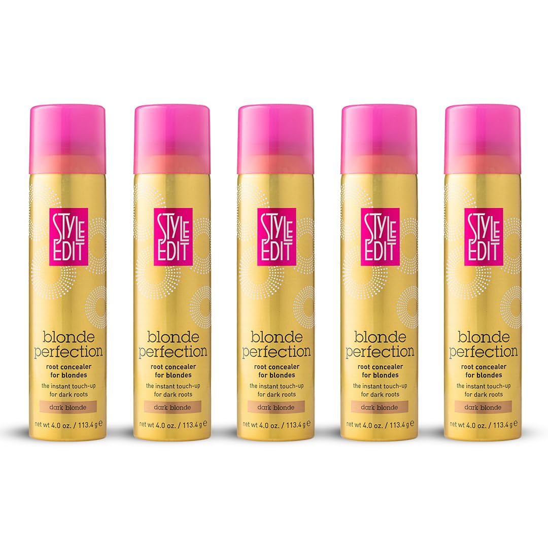 STYLE EDIT DARK BLONDE Root Concealer Spray – Instant Root Coverage (4 oz, Pack of 5)