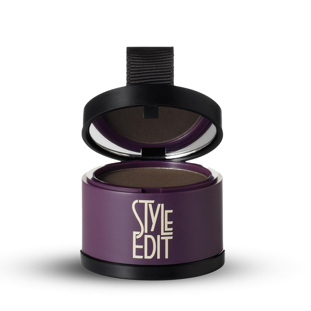 Style Edit Root Touch Up Powder for Dark Brown Hair – 2 Pack | Covers Grays & Roots | Mineral-Infused Concealer