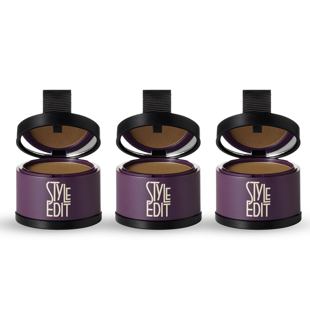STYLE EDIT Root Touch Up Powder – Light Brown, Covers Roots & Grays Between Salon Visits (3 Pack)