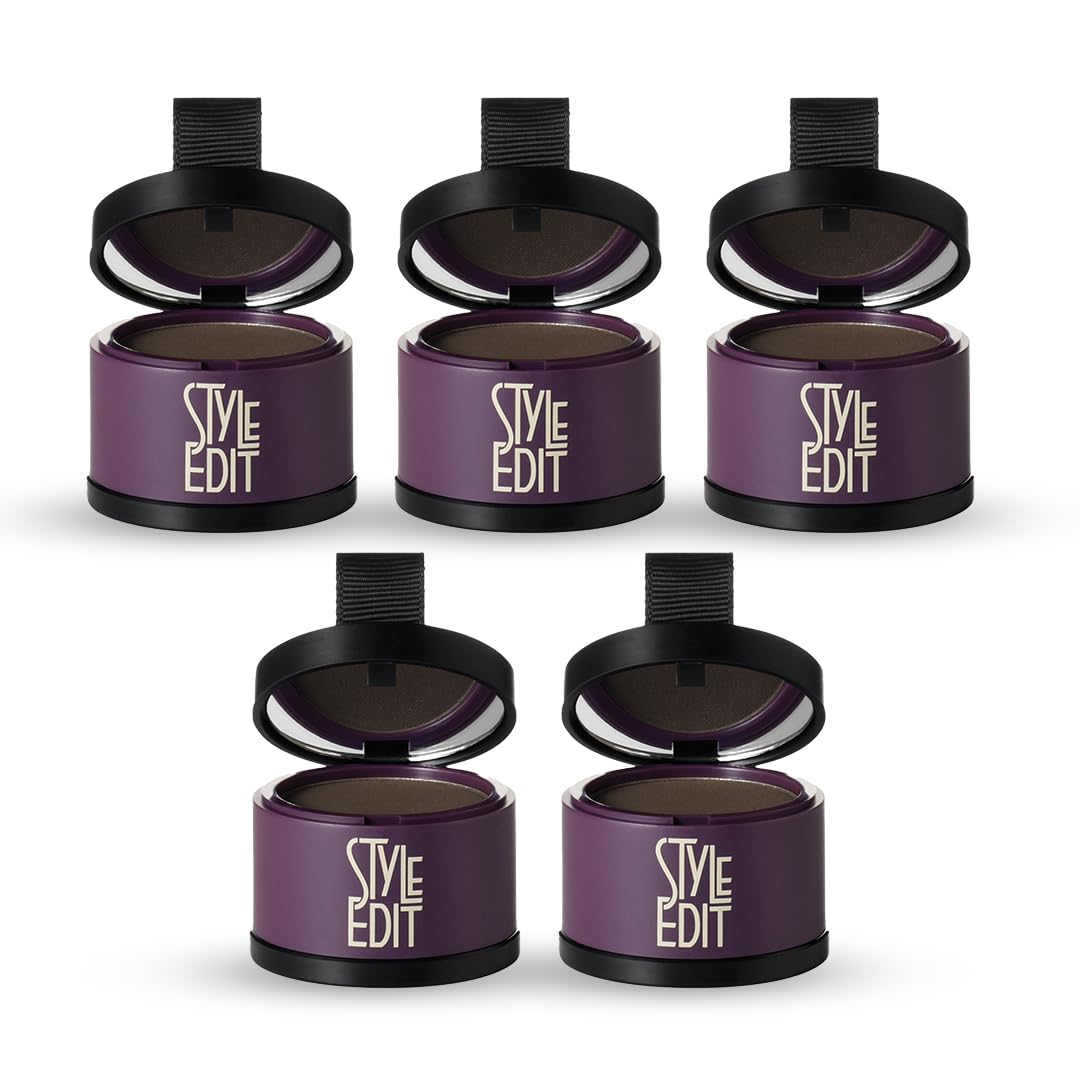 Style Edit Root Cover Up Powder 5-Pack – Dark Brown, Water-Resistant, Mess-Free