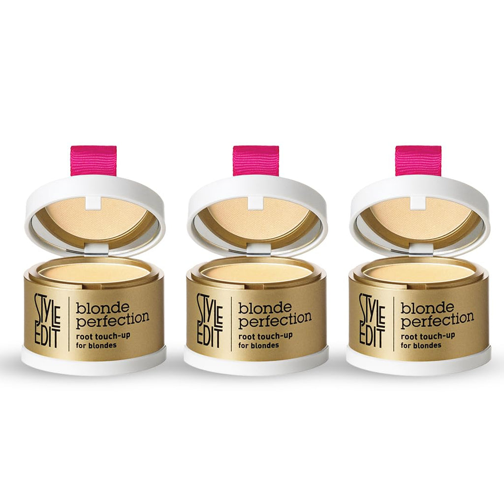 Style Edit Root Touch Up Powder – Light Blonde, Pack of 3 | Water-Resistant & Mess-Free