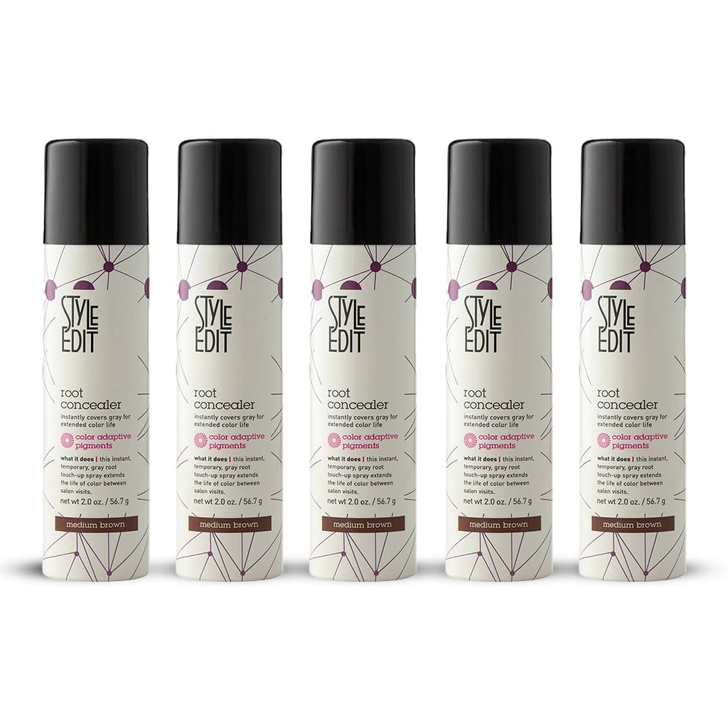 Style Edit Root Touch Up Spray | Temporary Gray Root Concealer – Medium Brown (2 oz)