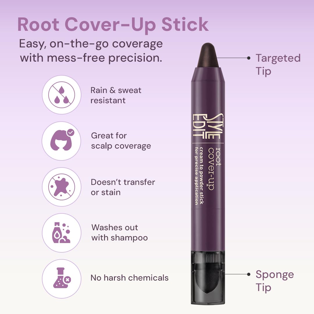 Style Edit Root Touch Up Stick | Temporary Gray Root Concealer | Color-Adaptive, Transfer-Resistant