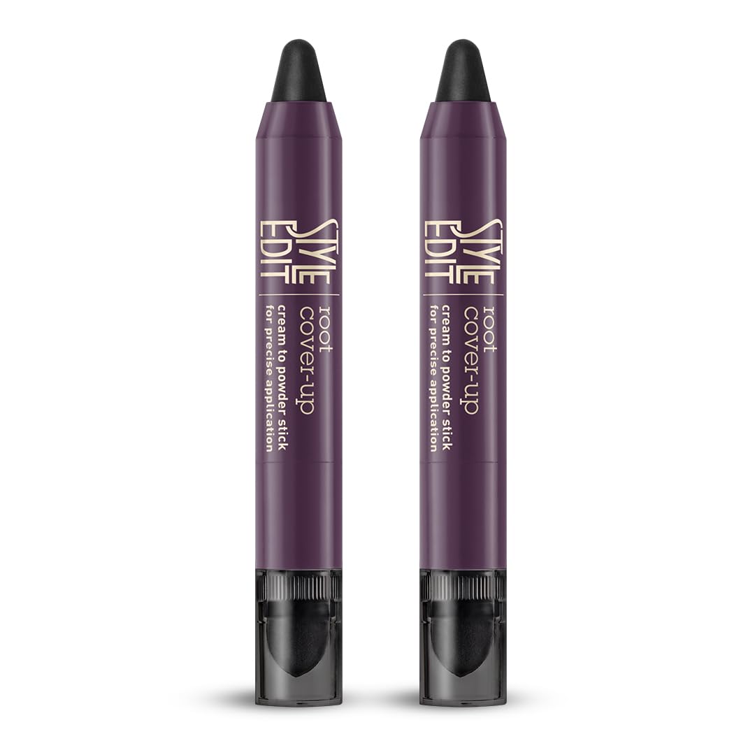 STYLE EDIT Root Touch Up Stick | Temporary Gray Root Concealer for Thin Hair | Black, 0.11 oz
