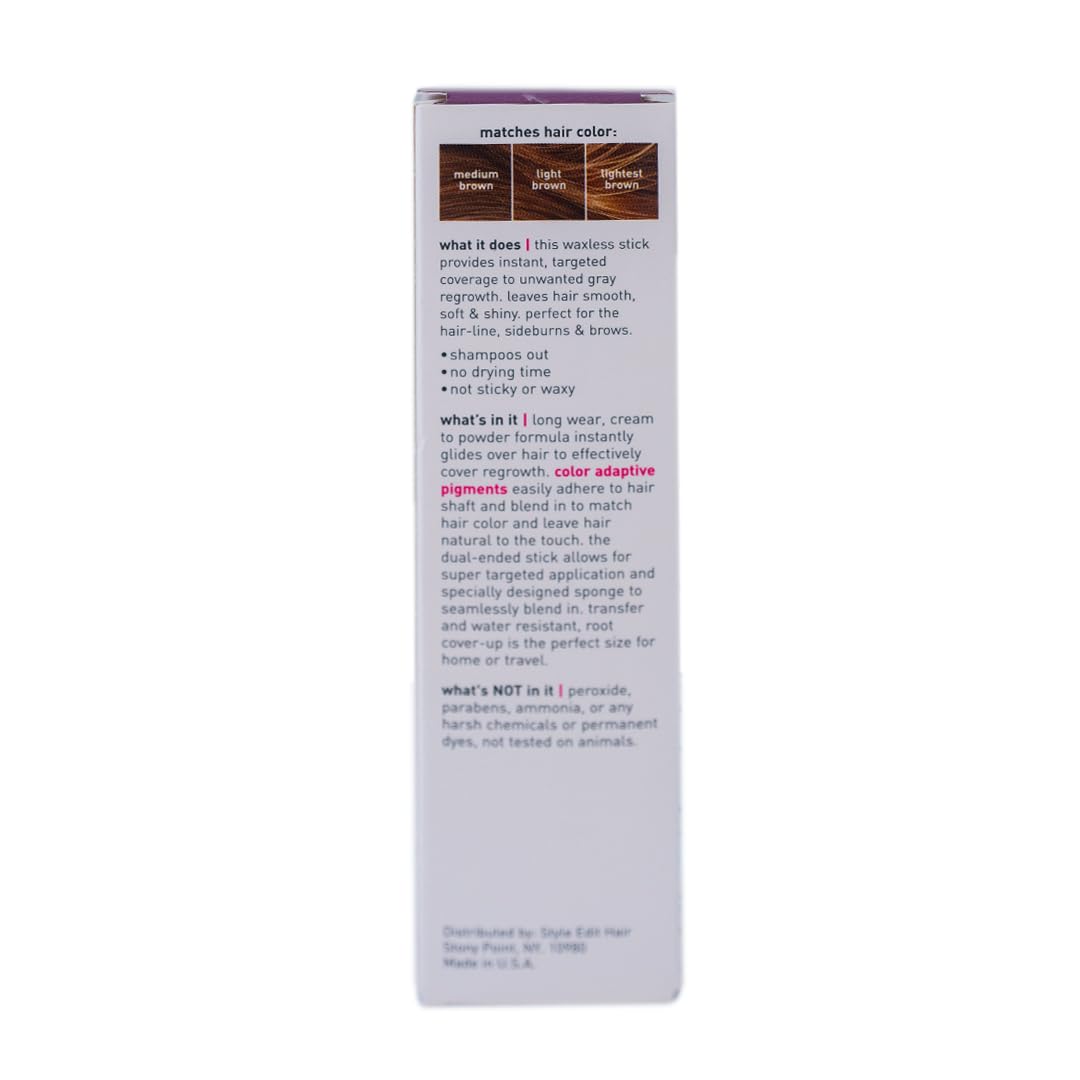 Style Edit Root Touch Up Stick | Temporary Gray Root Concealer, Medium Brown