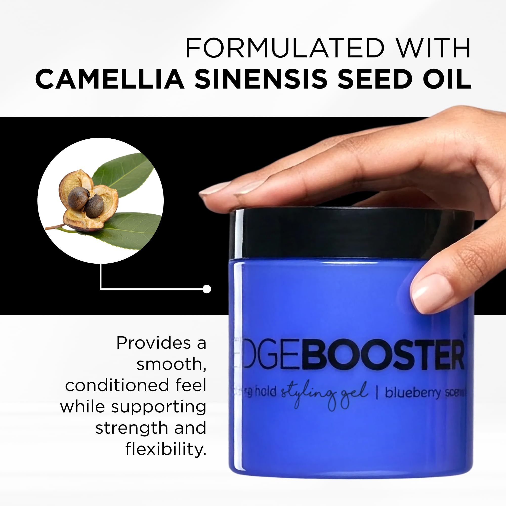 Style Factor EDGE BOOSTER Strong Hold Styling Gel – Alcohol-Free, Camellia Seed Oil (16.9oz)