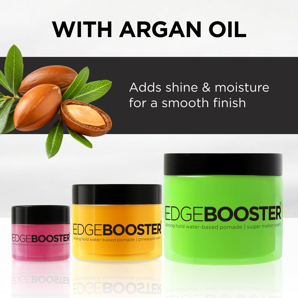 Style Factor Edge Booster: Water-Based Pomade with Argan Oil – Strong Hold, High Shine, Lemon Candy 3.38 oz