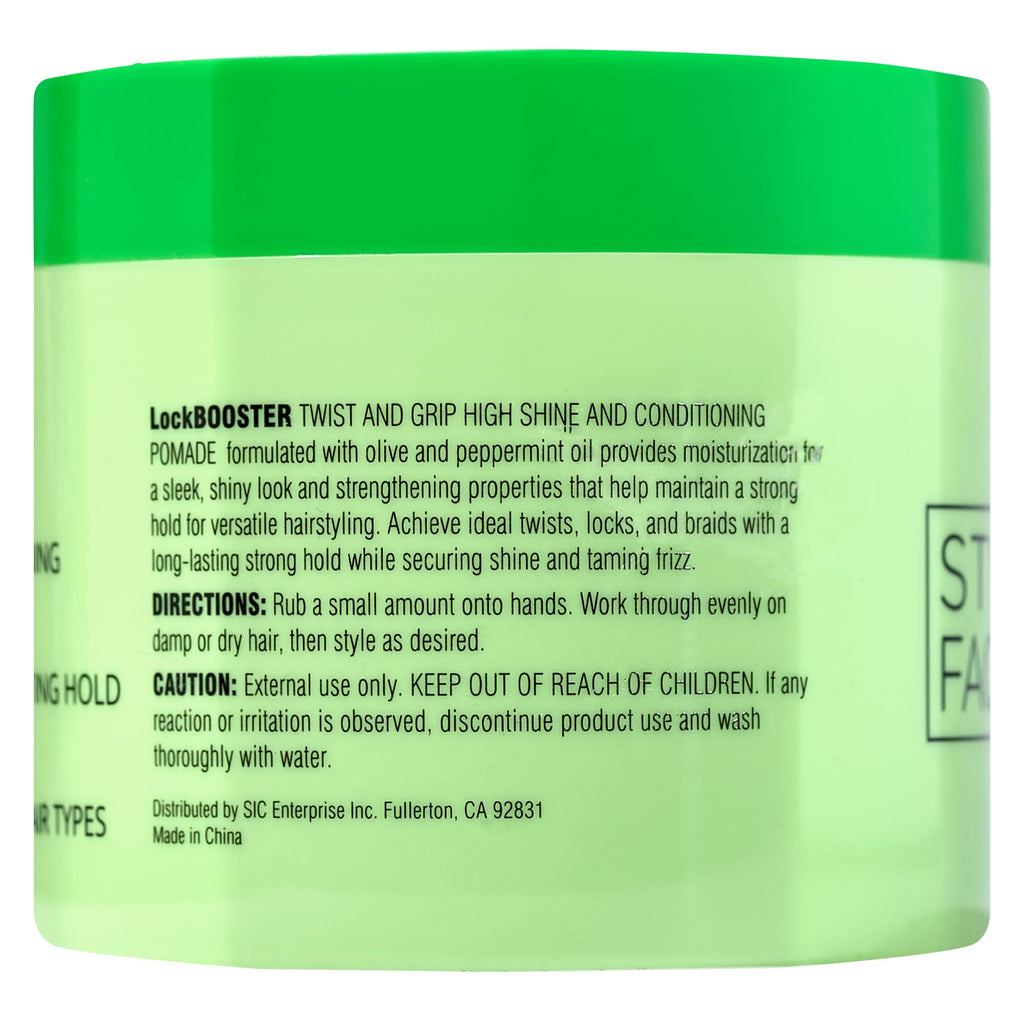 Style Factor Lock BOOSTER Twist & Grip Braid Gel (10.1 oz) – Strong Hold, Flake-Free Shine