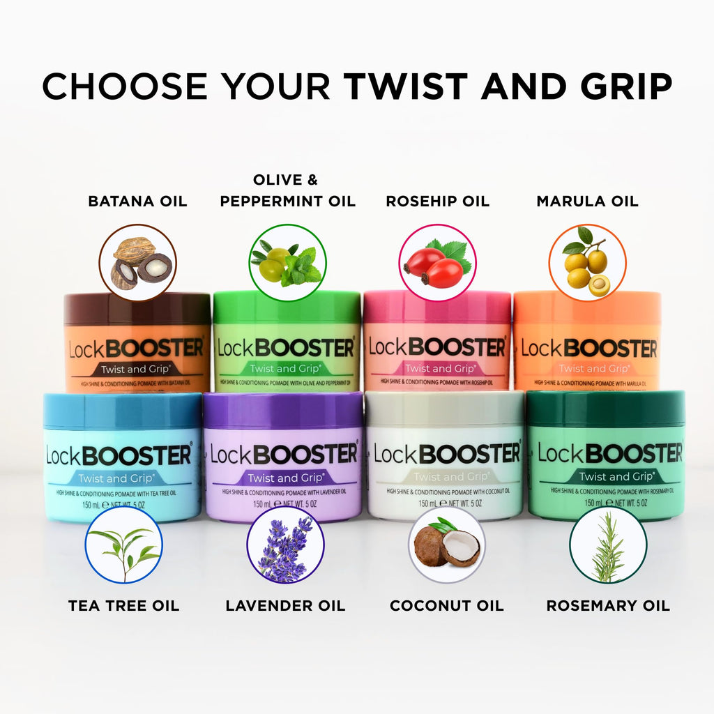 Style Factor Lock BOOSTER Twist & Grip Braid Gel (5 Oz) – Strong Hold, Frizz-Free, Rosemary Oil