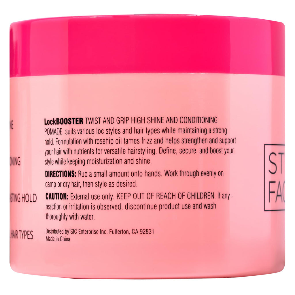 Style Factor Lock BOOSTER Twist & Grip Braid Gel – 10.1 oz with Rosehip Oil | Strong Hold, Flake-Free Shine