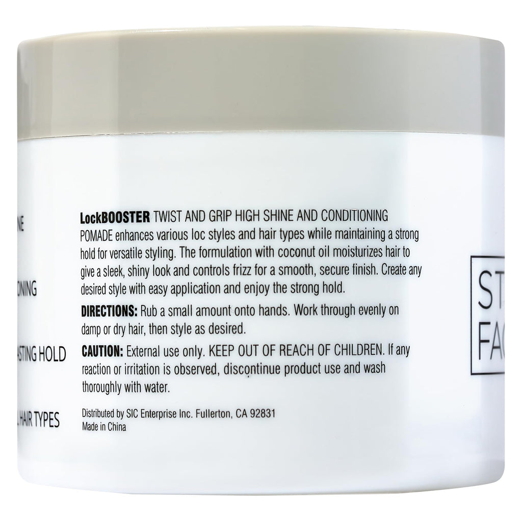 Style Factor Lock BOOSTER Twist & Grip Braid Gel (10.1 oz) with Coconut Oil – Strong Hold, Flake-Free, Frizz-Free for Twists, Locs & Braids