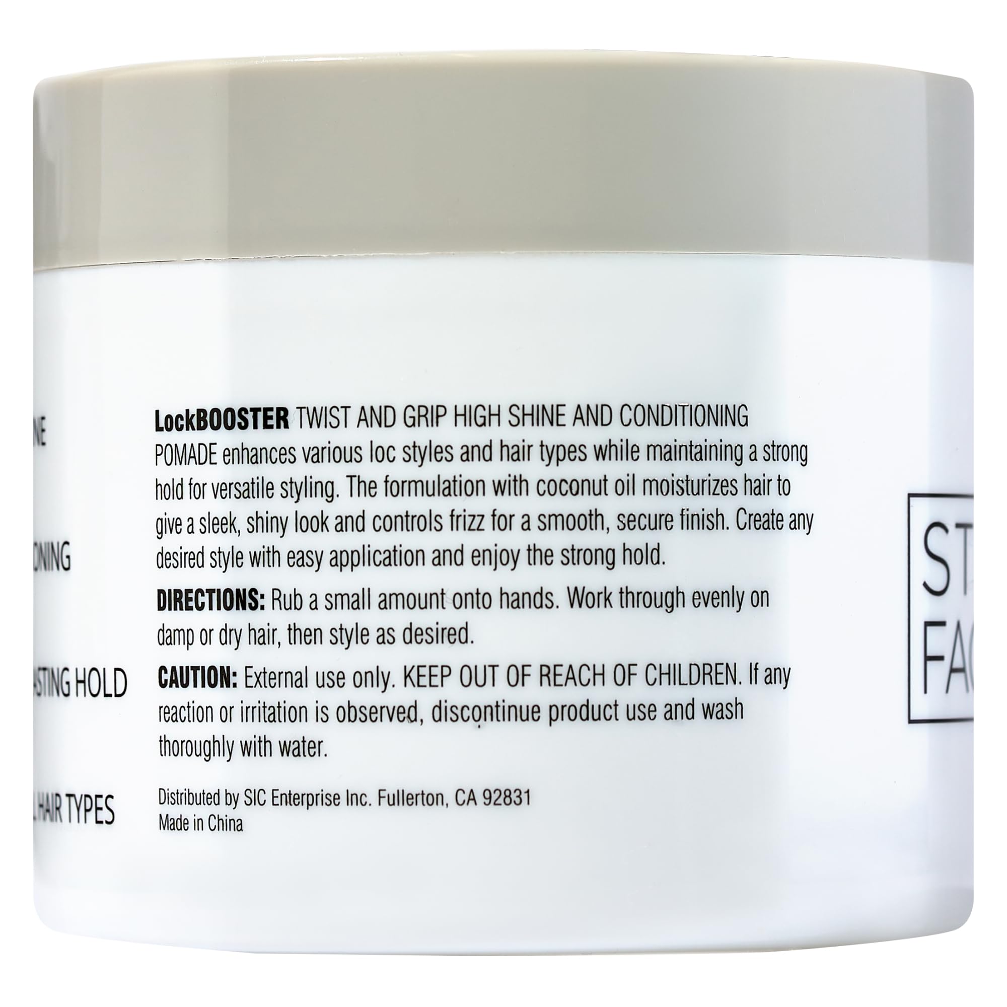 Style Factor Lock BOOSTER Twist & Grip Braid Gel (10.1 oz) with Coconut Oil – Strong Hold, Flake-Free, Frizz-Free for Twists, Locs & Braids