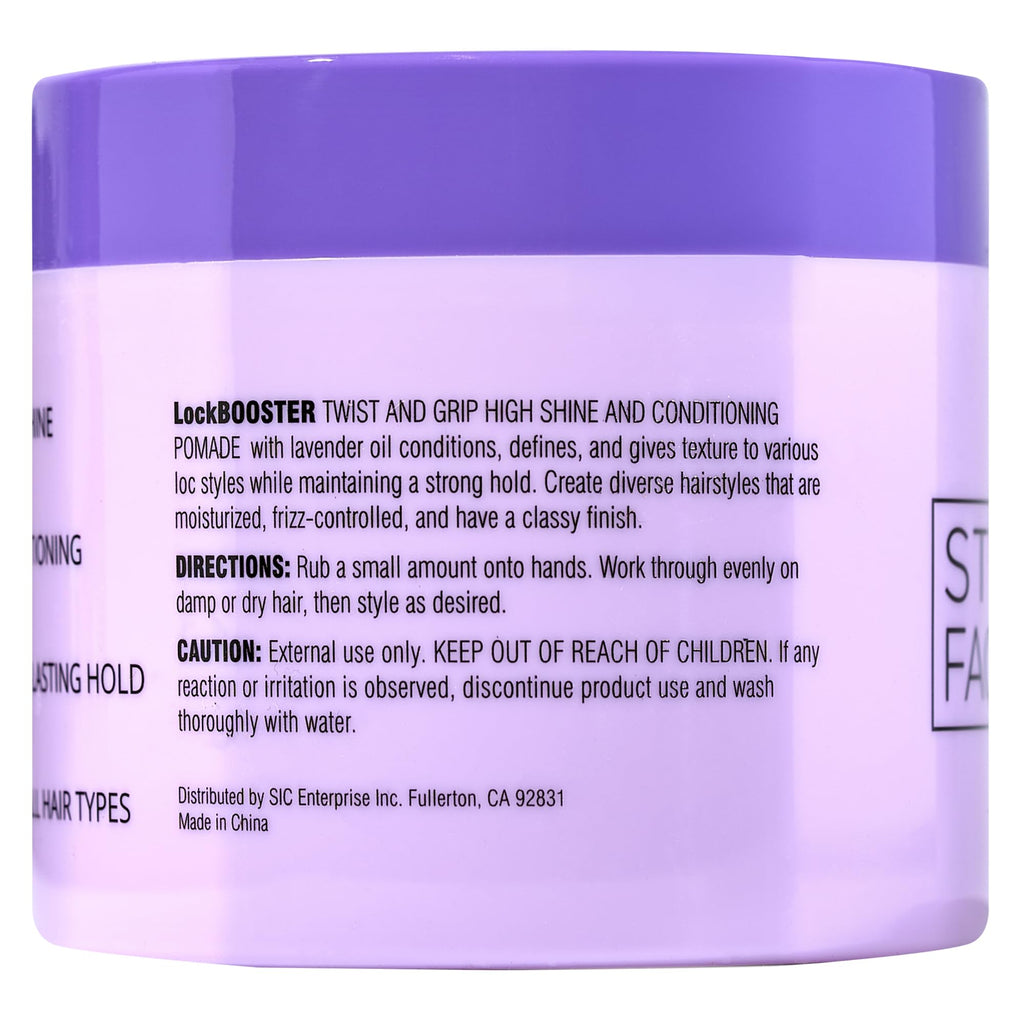 Style Factor Lock BOOSTER Twist & Grip Braid Gel with Lavender Oil – Strong Hold for Braids, Locs & Twists (10.1 oz)