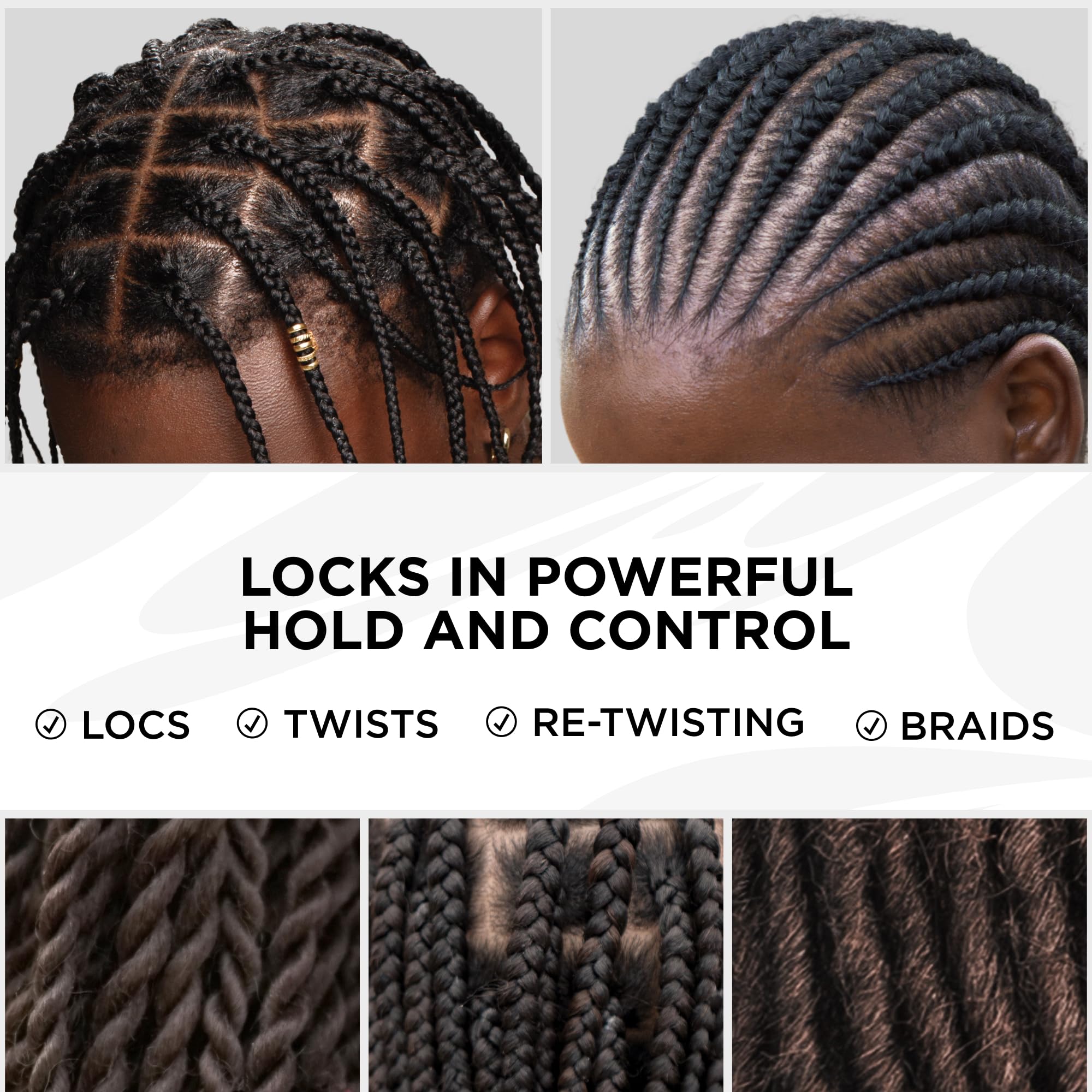 Style Factor Spider Grip Strong Hold Pomade for Braids, Locs & Twists – Castor Oil, 10.1 oz