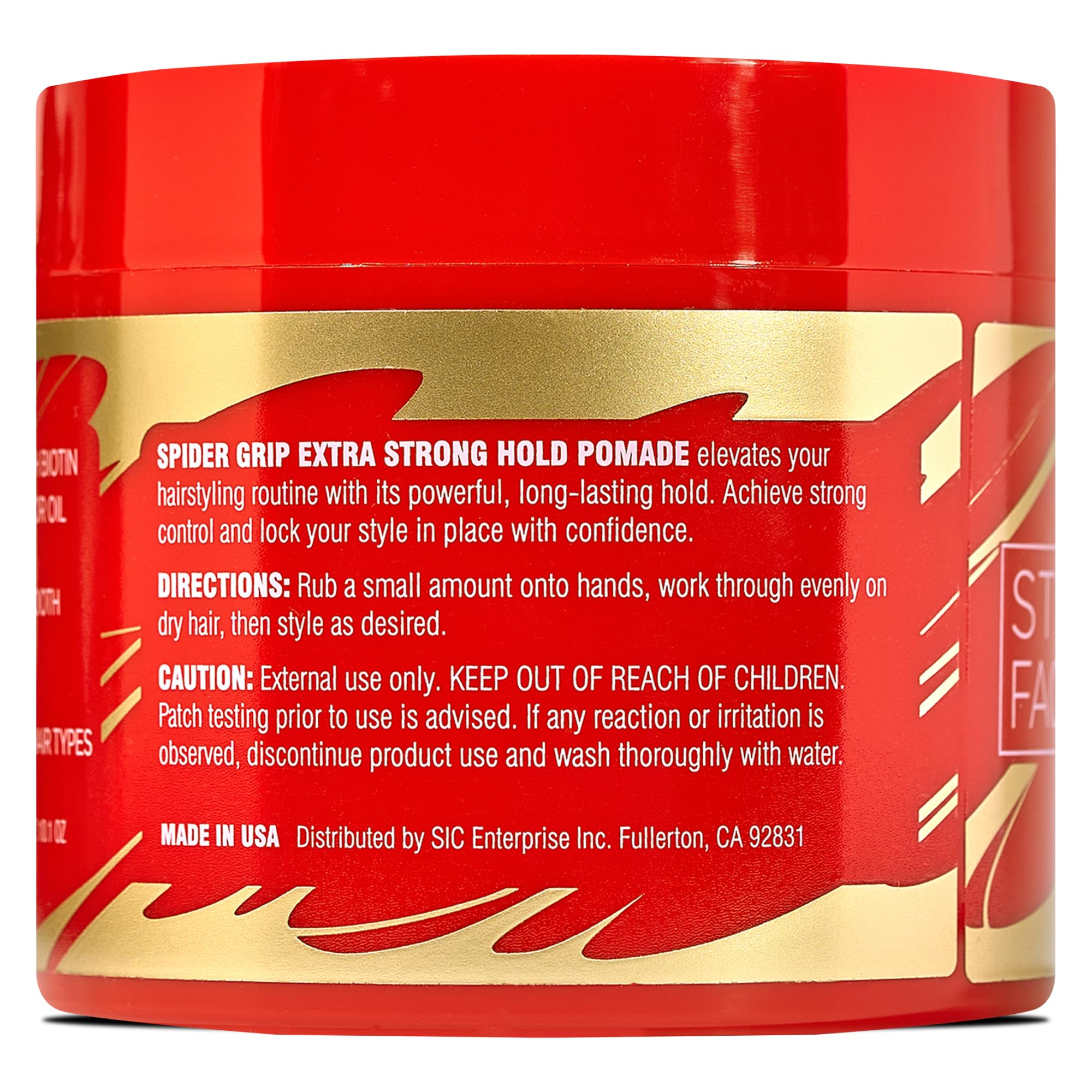 Style Factor Spider Grip Extra Strong Hold Pomade for Braids, Locs & Twists – Castor Oil & Biotin, 10 oz