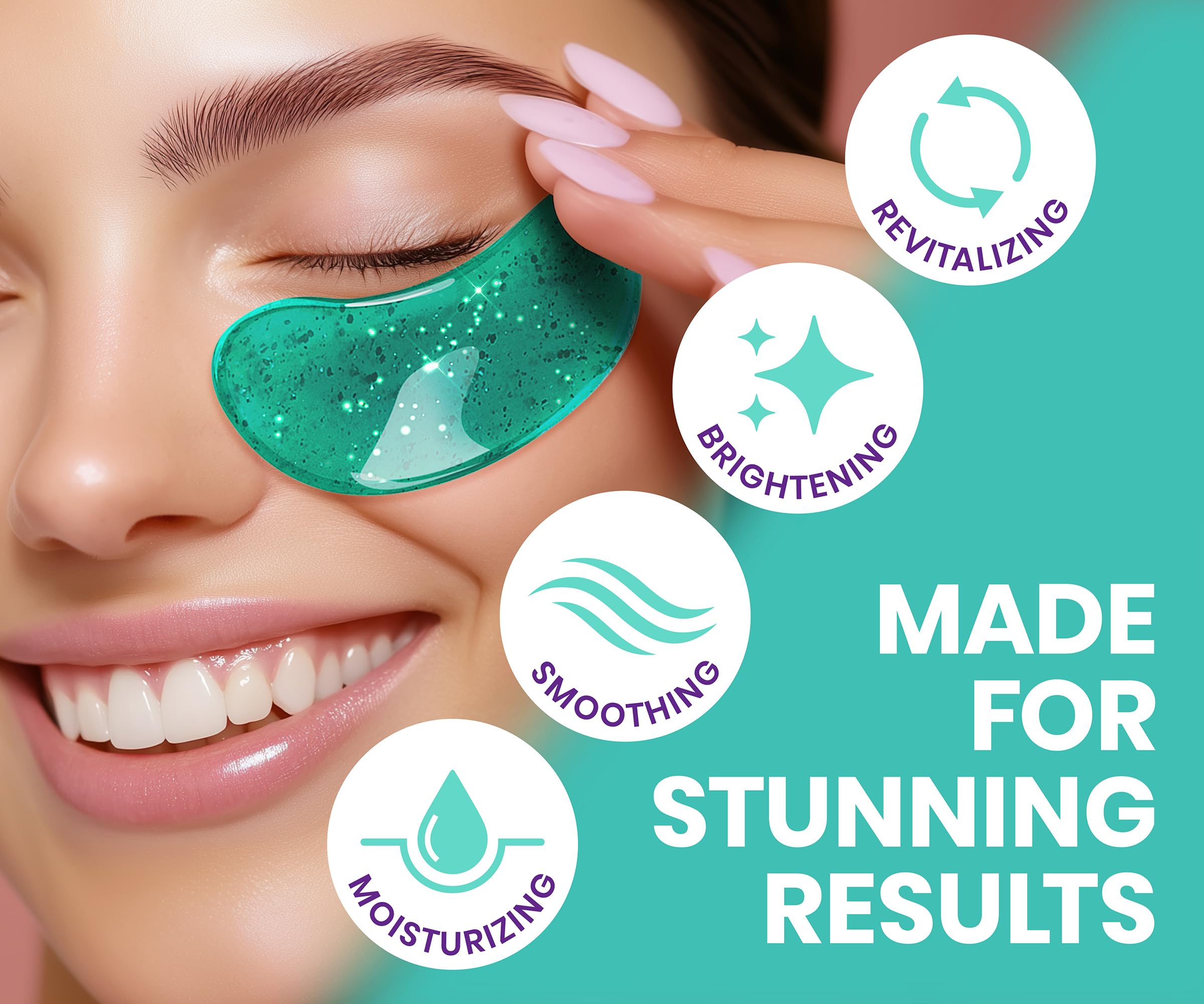 Stylia Under Eye Patches for Puffy Eyes & Dark Circles (30 Pairs) - Marine Collagen Mask with Retinol, Vitamin C, Hyaluronic Acid, Pearl Extract