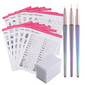 STZPRONAIL Practice Nail Art Book – 12 Pattern Books, Liner Brushes & Remover Wipes Kit