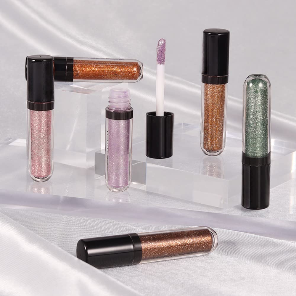 SUAKE 6-Color Waterproof Liquid Glitter Eyeshadow & Eyeliner Kit – Long-Wearing Eye Makeup Set