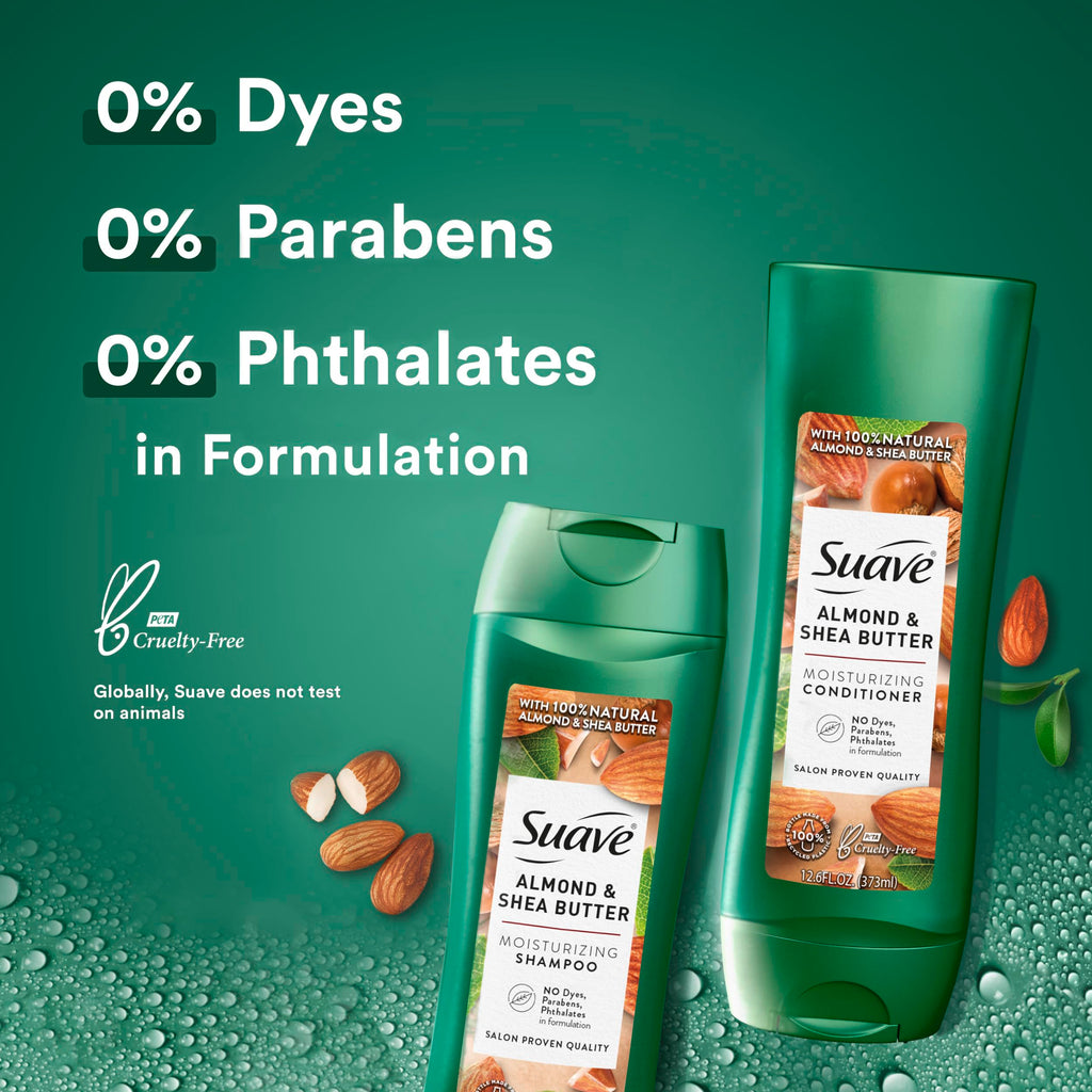 Suave Almond & Shea Butter Moisturizing Shampoo & Conditioner Set – 12.6 oz