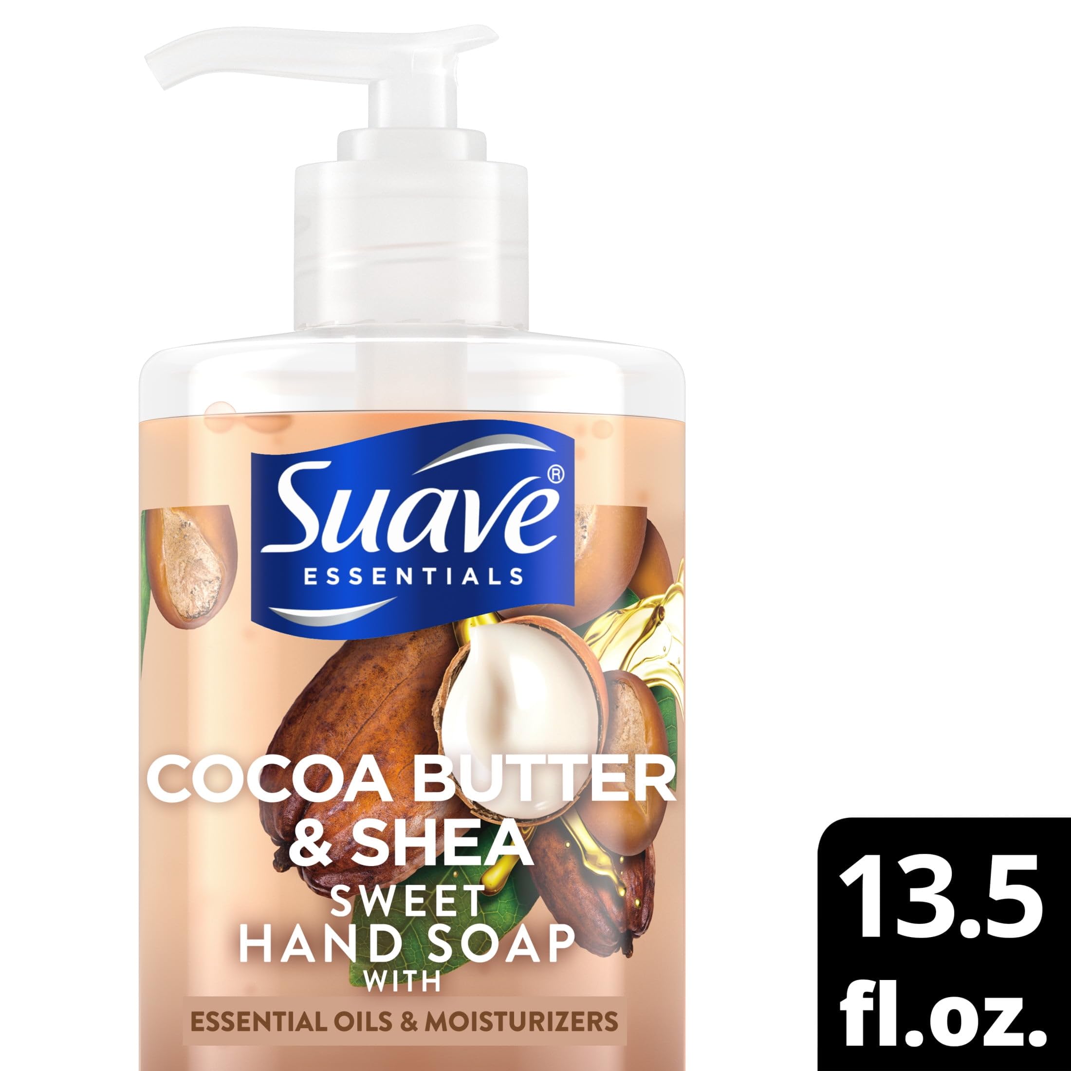 Suave Cocoa Butter & Shea Hand Soap 4-Pack – Moisturizing Vanilla Coconut Scent