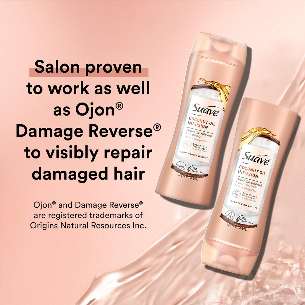 Suave Coconut Oil Infusion Shampoo & Conditioner Set — Hydrating Damage Care, 12.6 oz Each