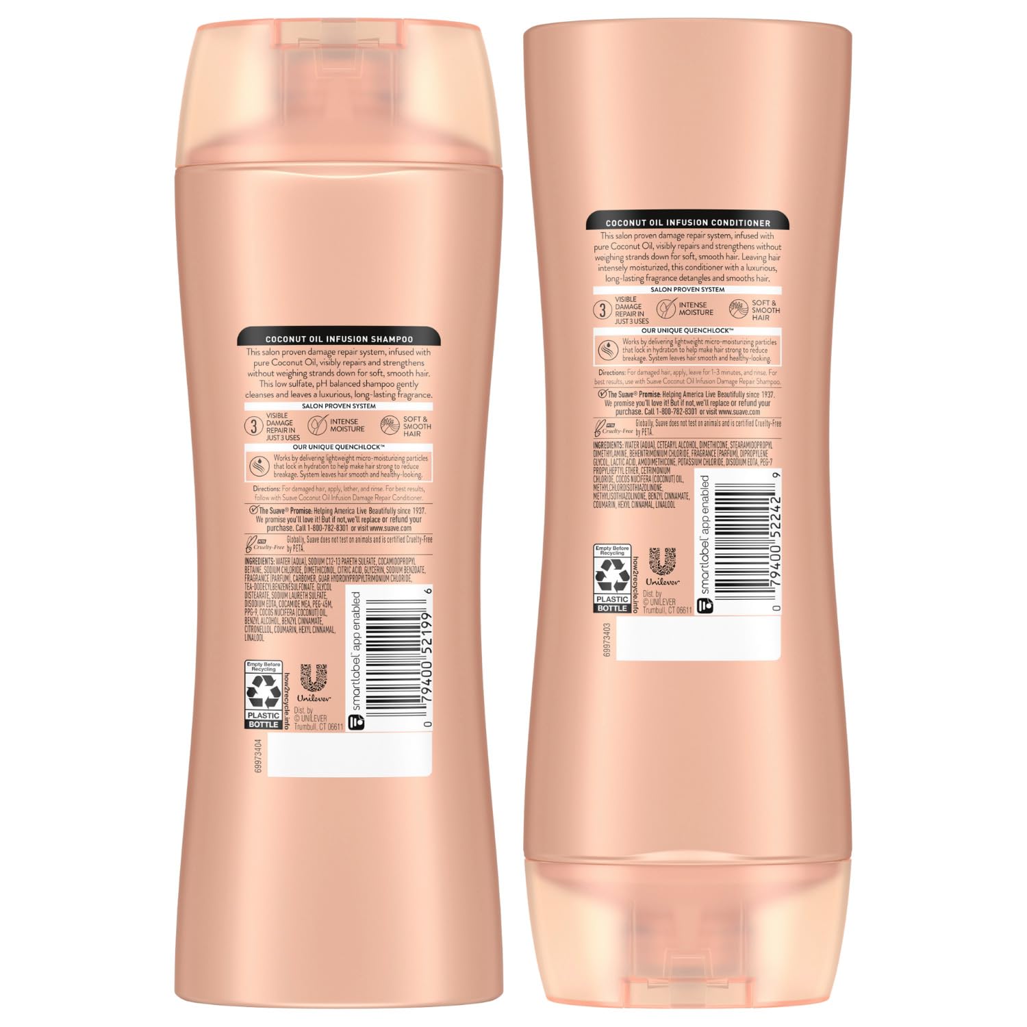 Suave Coconut Oil Infusion Shampoo & Conditioner Set — Hydrating Damage Care, 12.6 oz Each