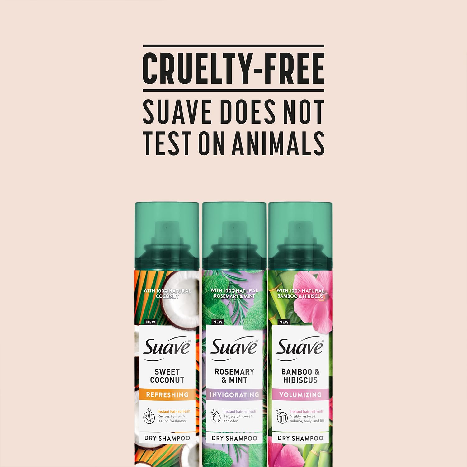 Suave Dry Shampoo Spray Variety 3-Pack – Rosemary & Mint, Bamboo & Hibiscus, Sweet Coconut (4.3 oz each)