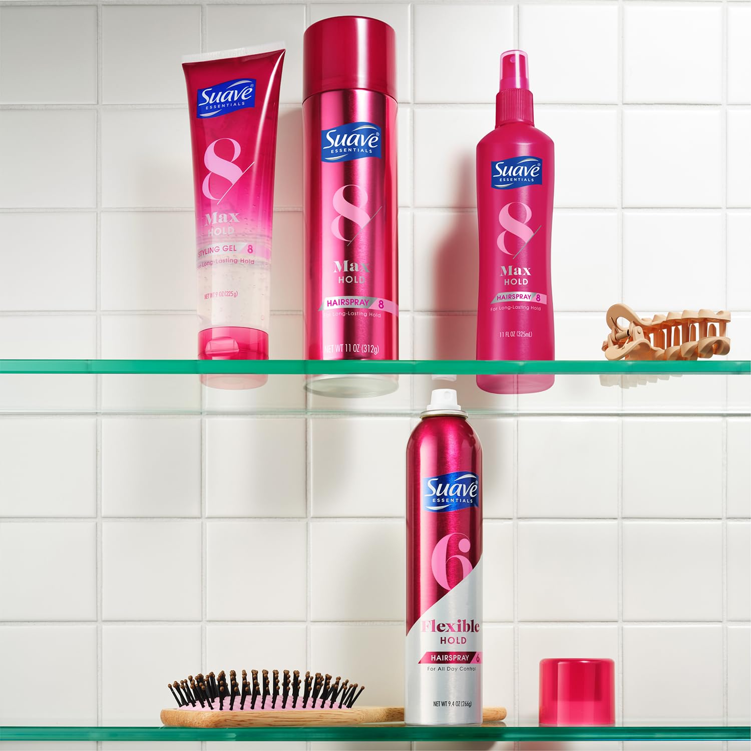 Suave Max Hold Hairspray 2-Pack – Unscented & Scented, 11 oz Each