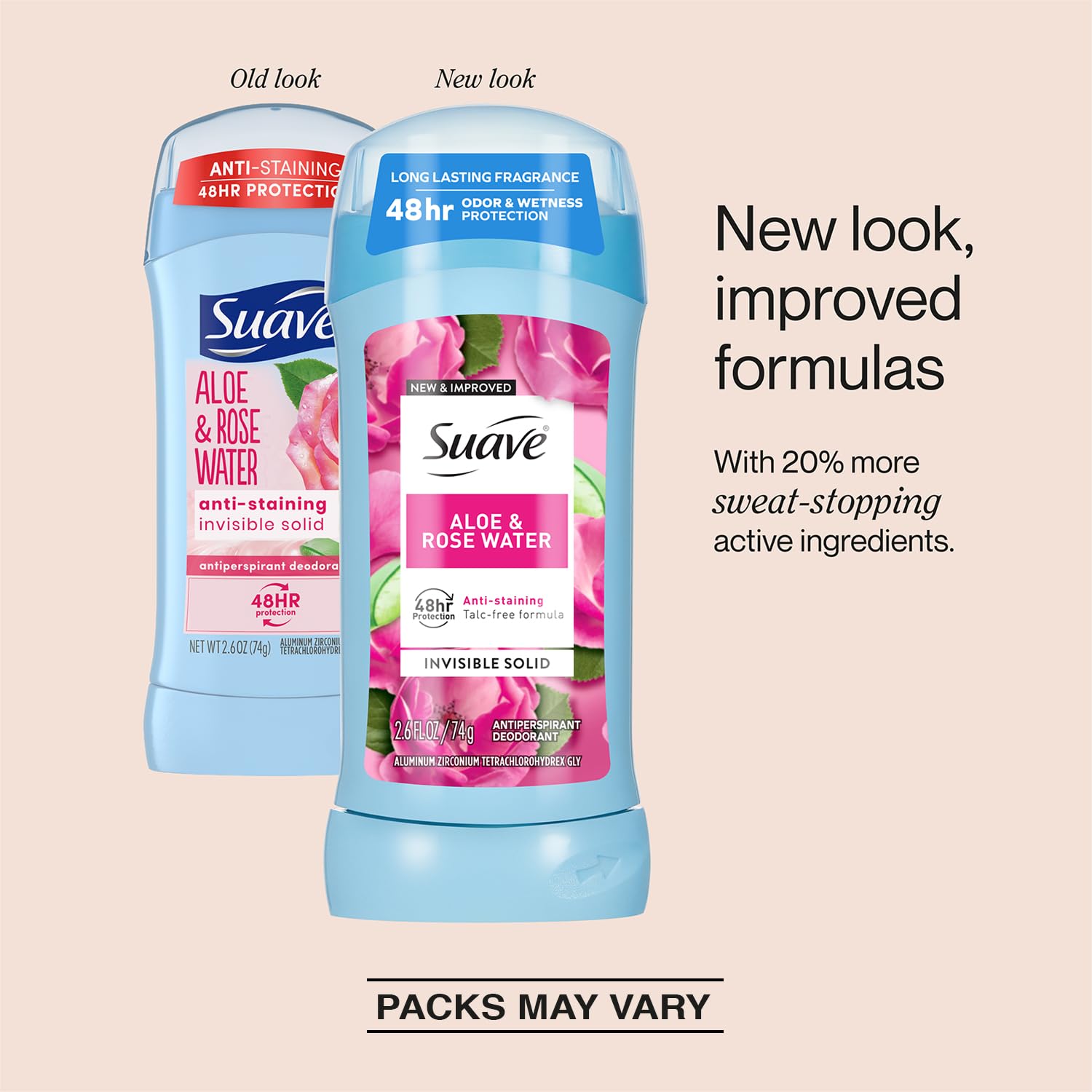 Suave Aloe & Rosewater Antiperspirant Deodorant for Women – 2-Pack, Invisible Solid