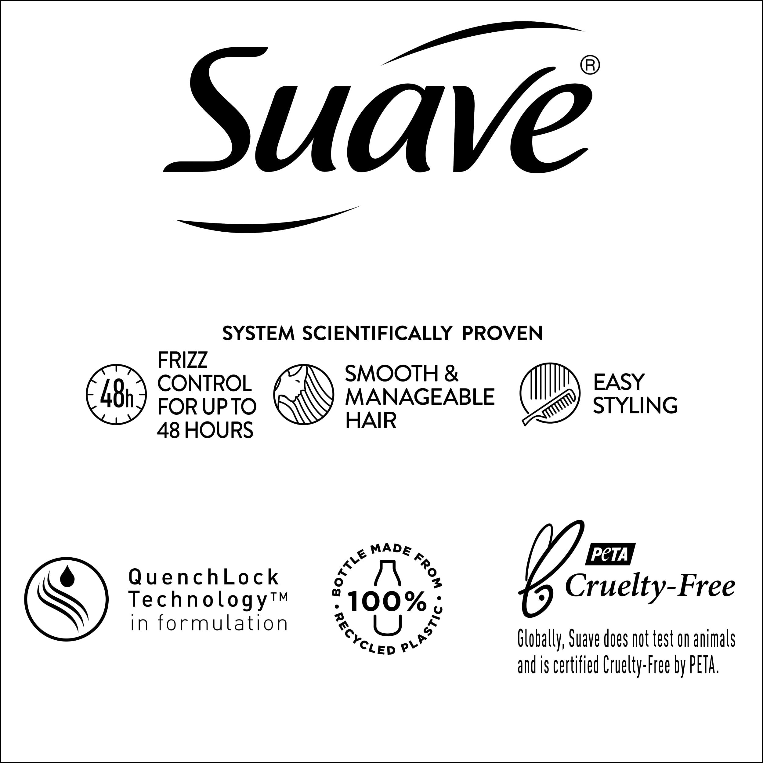 Suave Keratin Infusion Shampoo & Conditioner Set – Smoothing, 48H Frizz Control, 12.6 oz Each
