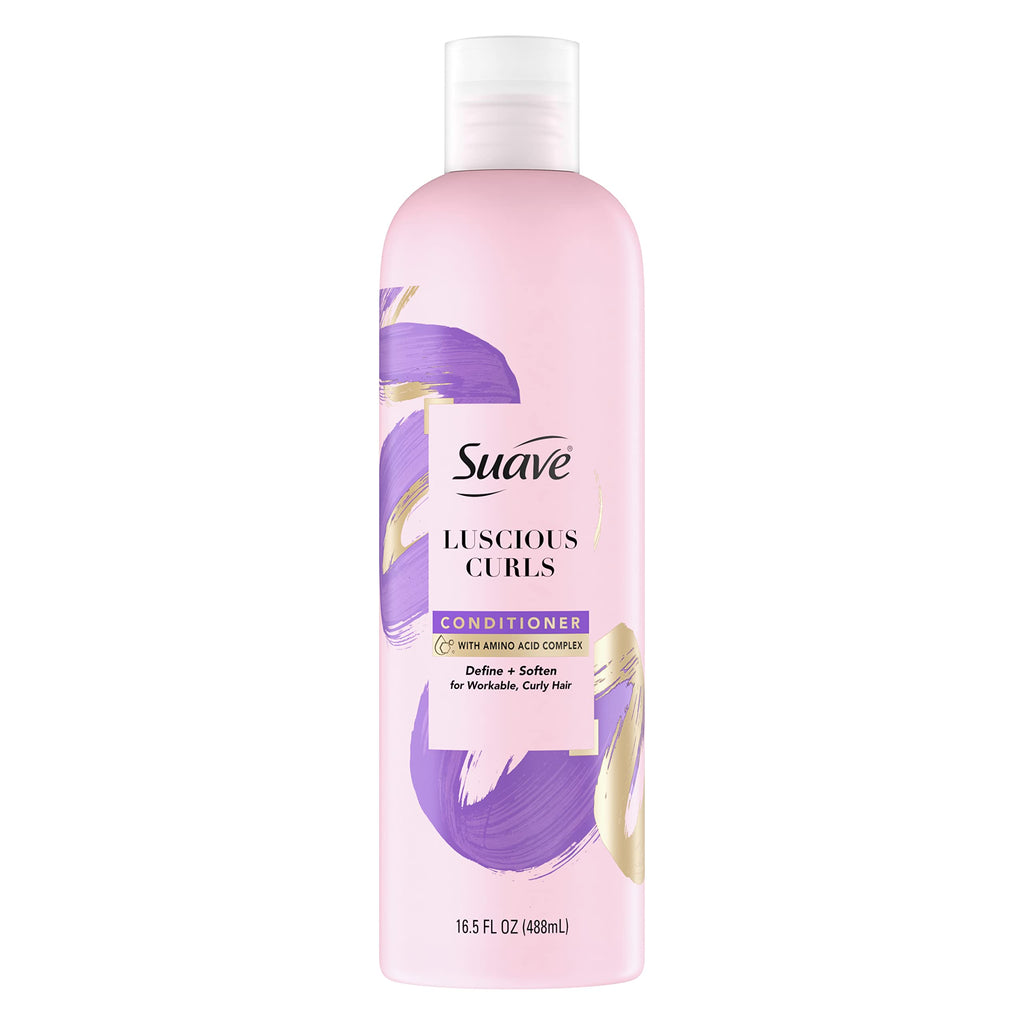 Suave Luscious Curls Conditioner with Amino Acid Complex — Moisturizes and Defines Curly Hair (16.5 fl oz)