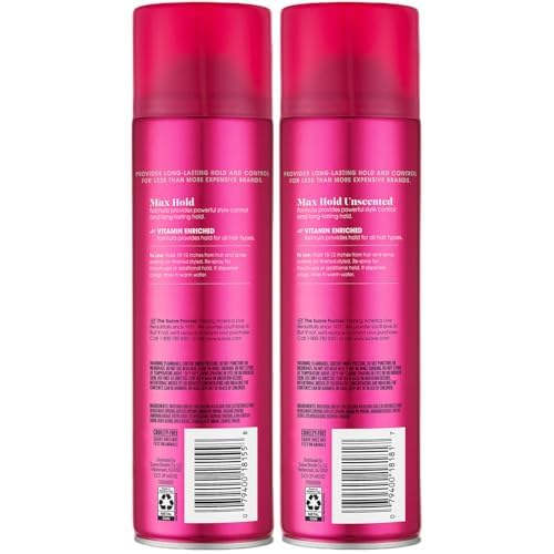 Suave+ Max Hold Hairspray Bundle — Scented & Unscented, 11 oz Each (4-Piece Set) | Cruelty-Free