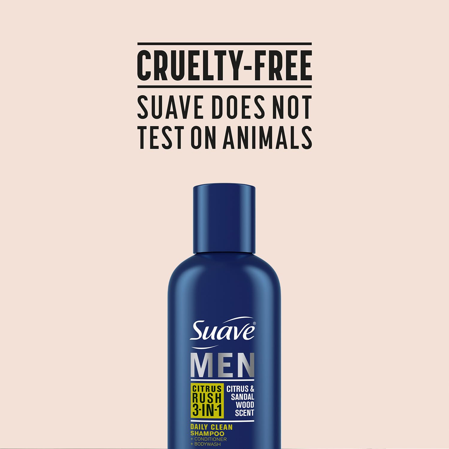 Suave Men 3-in-1 Shampoo, Conditioner & Body Wash – Travel-Size Citrus Rush (6-Pack)