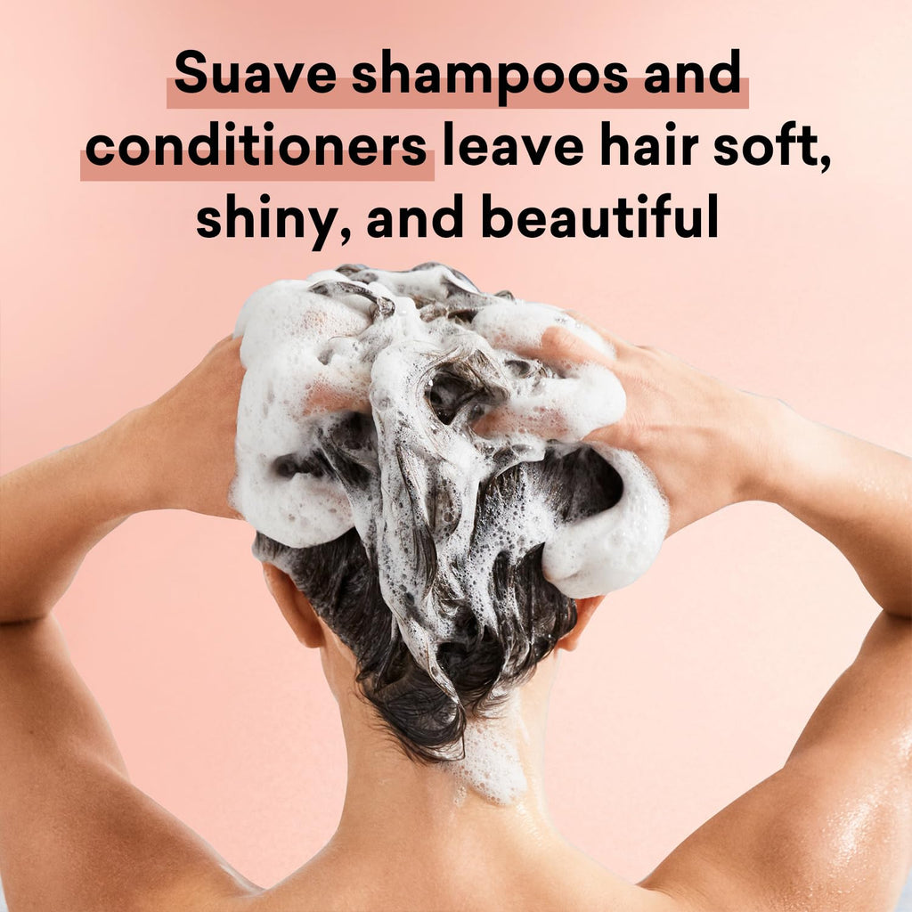 Suave Keratin Infusion + Almond & Shea Butter Shampoo & Conditioner Set – Frizz Control, 28 oz Each (4-Piece)