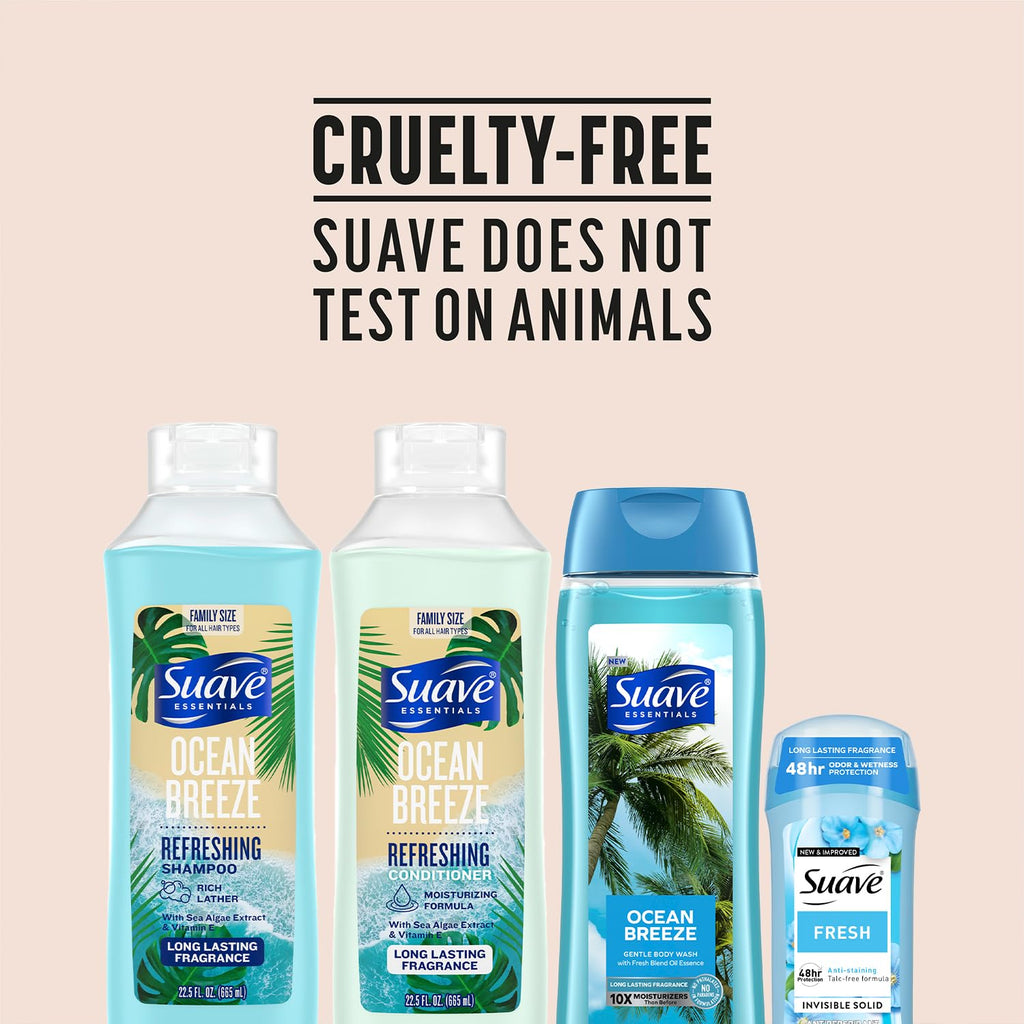 Suave Ocean Breeze 5-Piece Set — Body Wash 2-Pack, Shampoo & Conditioner, Deodorant for Women