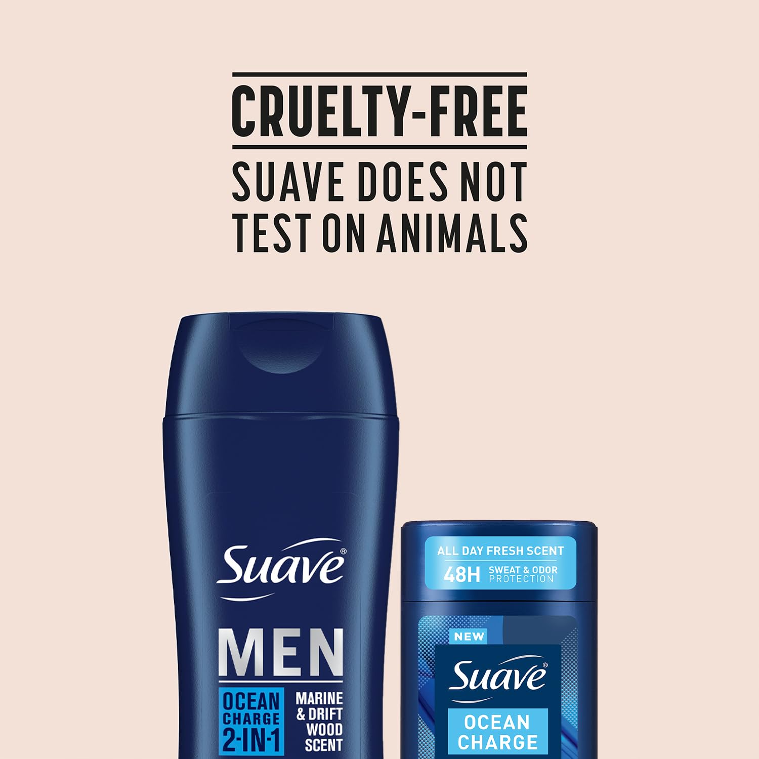 Suave Men Ocean Charge 2-in-1 Shampoo & Conditioner + Antiperspirant Deodorant Set – Ocean Charge