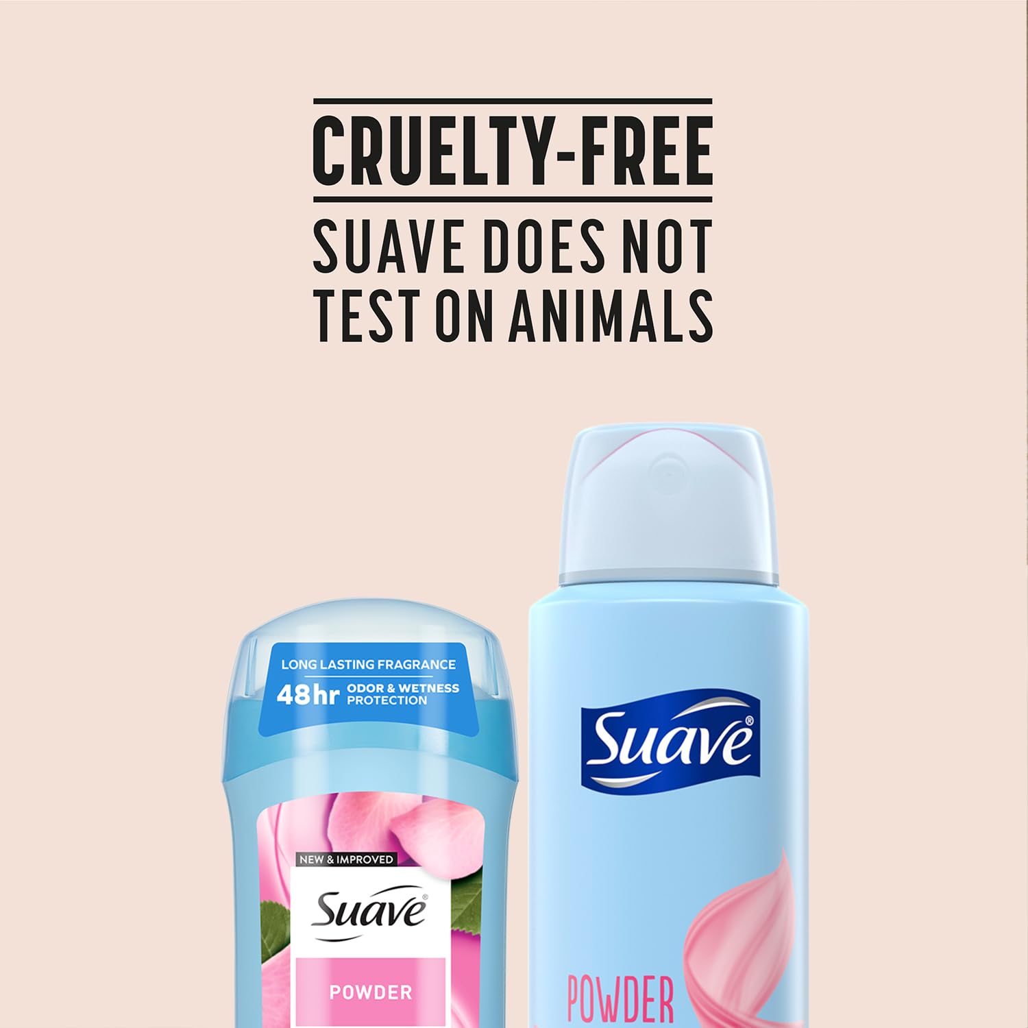 Suave Powder Deodorant Sticks 2-Pack + Dry Spray for Women – 48H Sweat & Odor Protection, Anti-Staining, Talc-Free