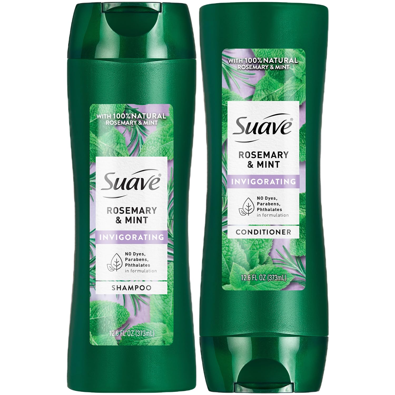 Suave Rosemary & Mint Shampoo & Conditioner Set – Invigorating 2-Piece, 12.6 oz Each